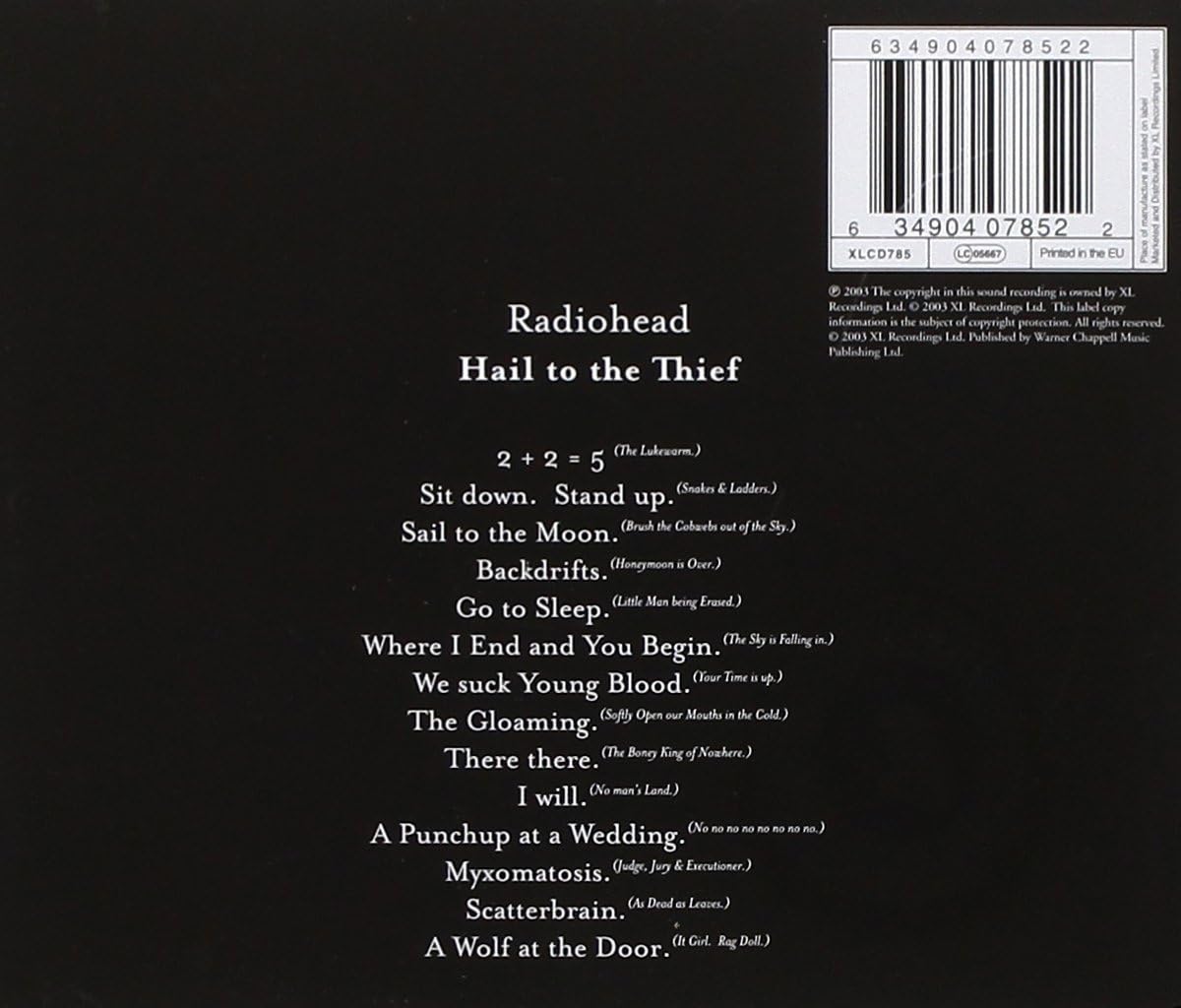 Radiohead - Hail to the Thief Audio CD 2