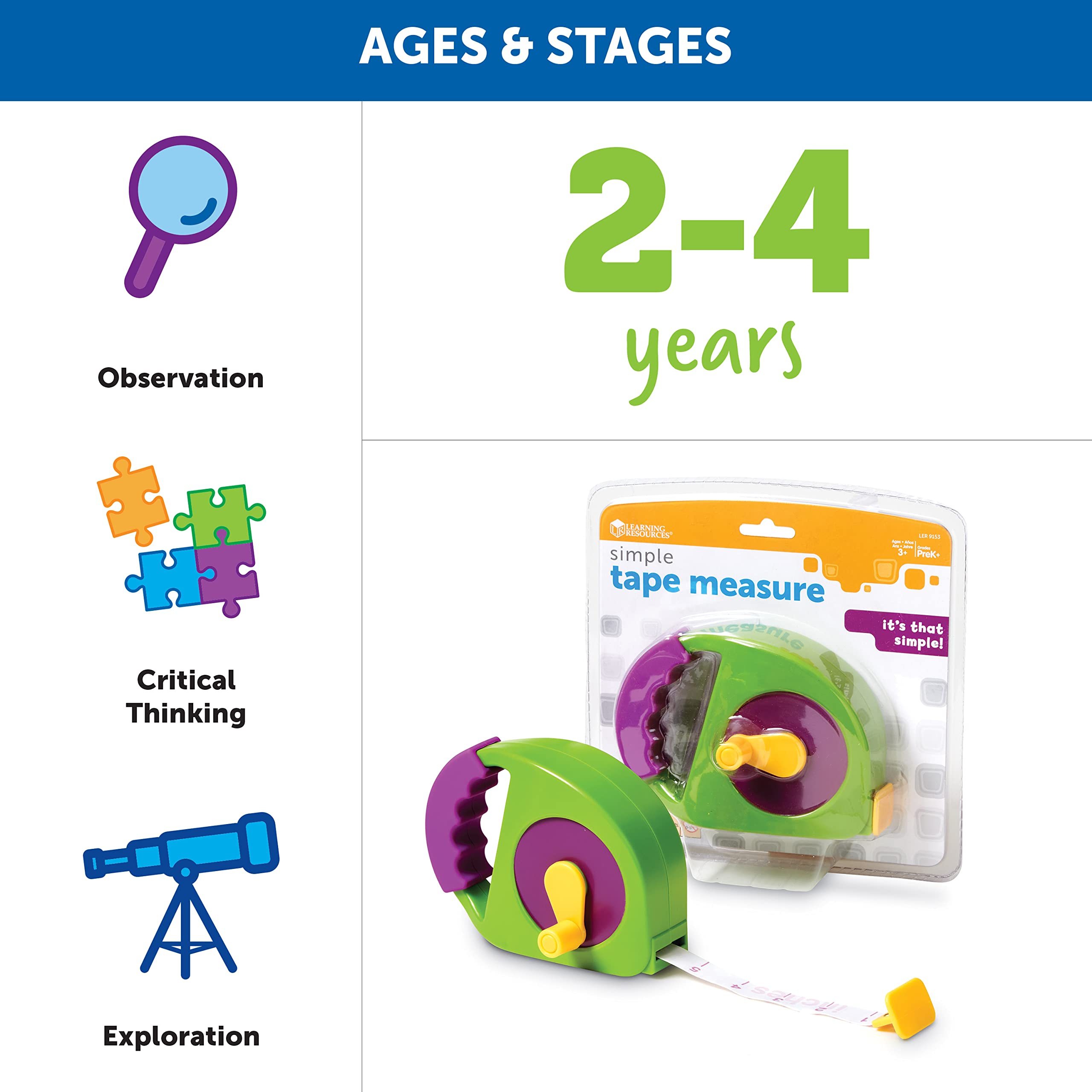 Learning Resources Measure It Tape Measure - Educational Toy for Ages 3+ 11