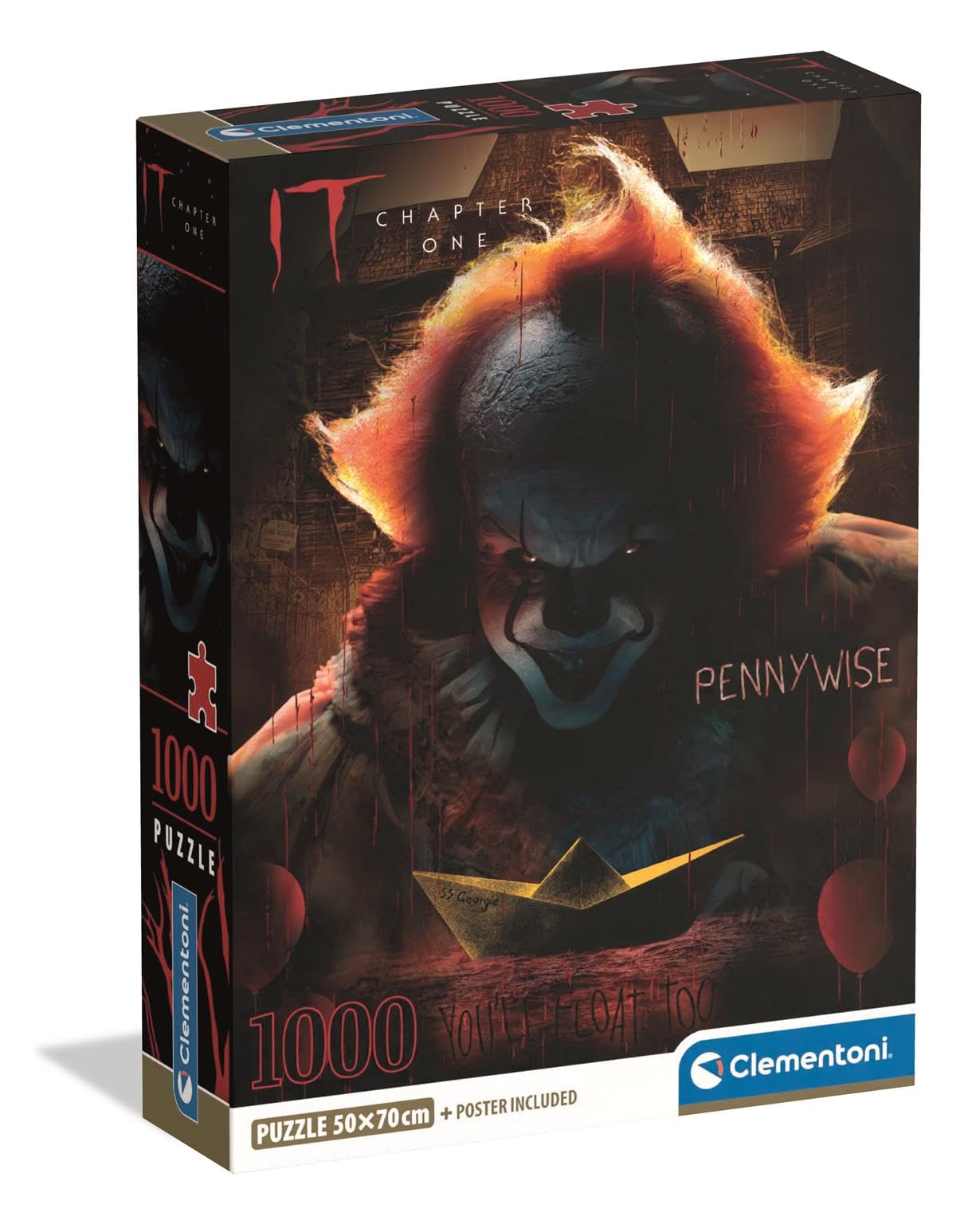 Clementoni Jigsaw Puzzle - IT Horror Movies Theme | 1000 Pieces | 70 x 50 cm 1