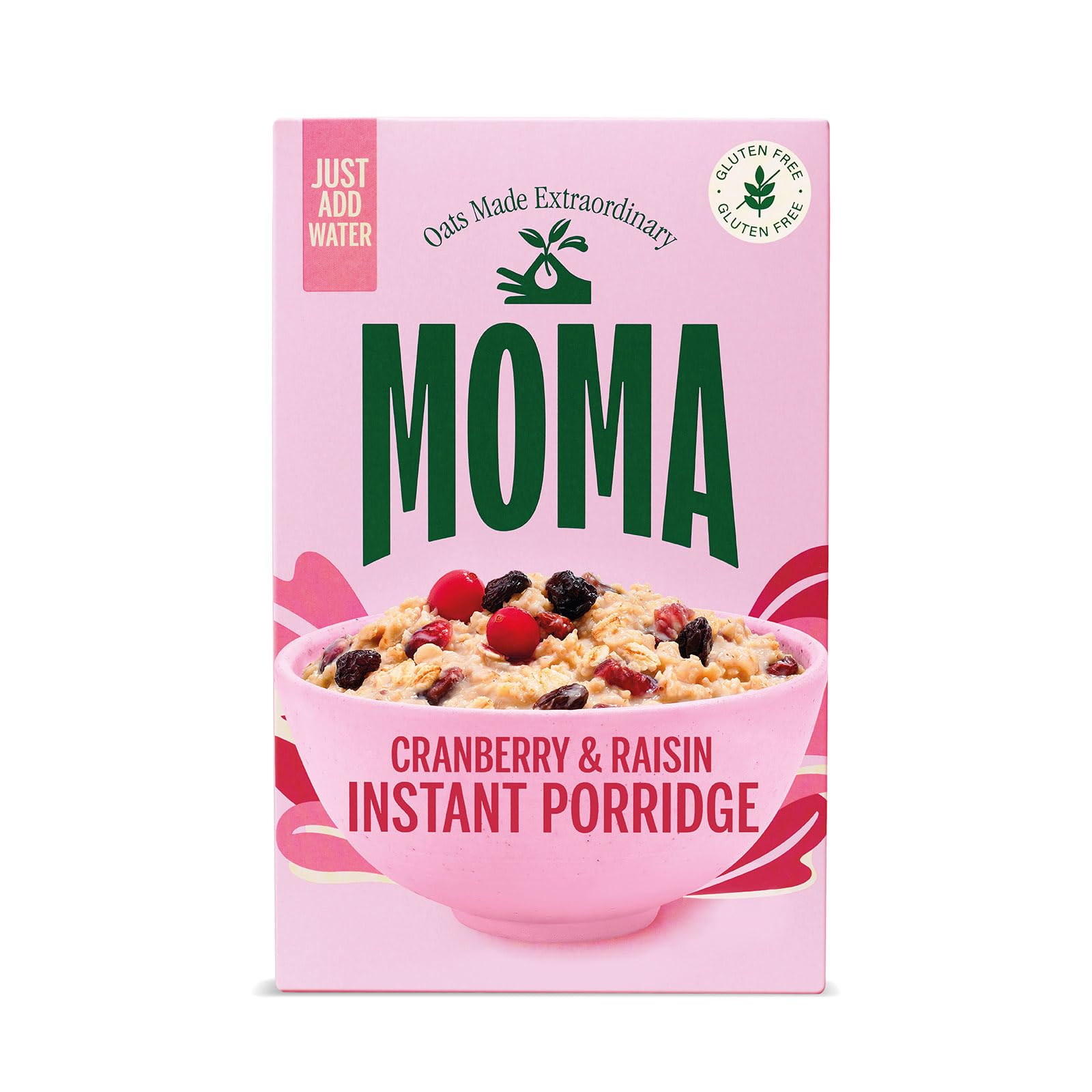 MOMA Porridge Sachets Cranberry & Raisin - Box of 5 x 70g - Gluten Free, High Fibre, Source of Protein 1