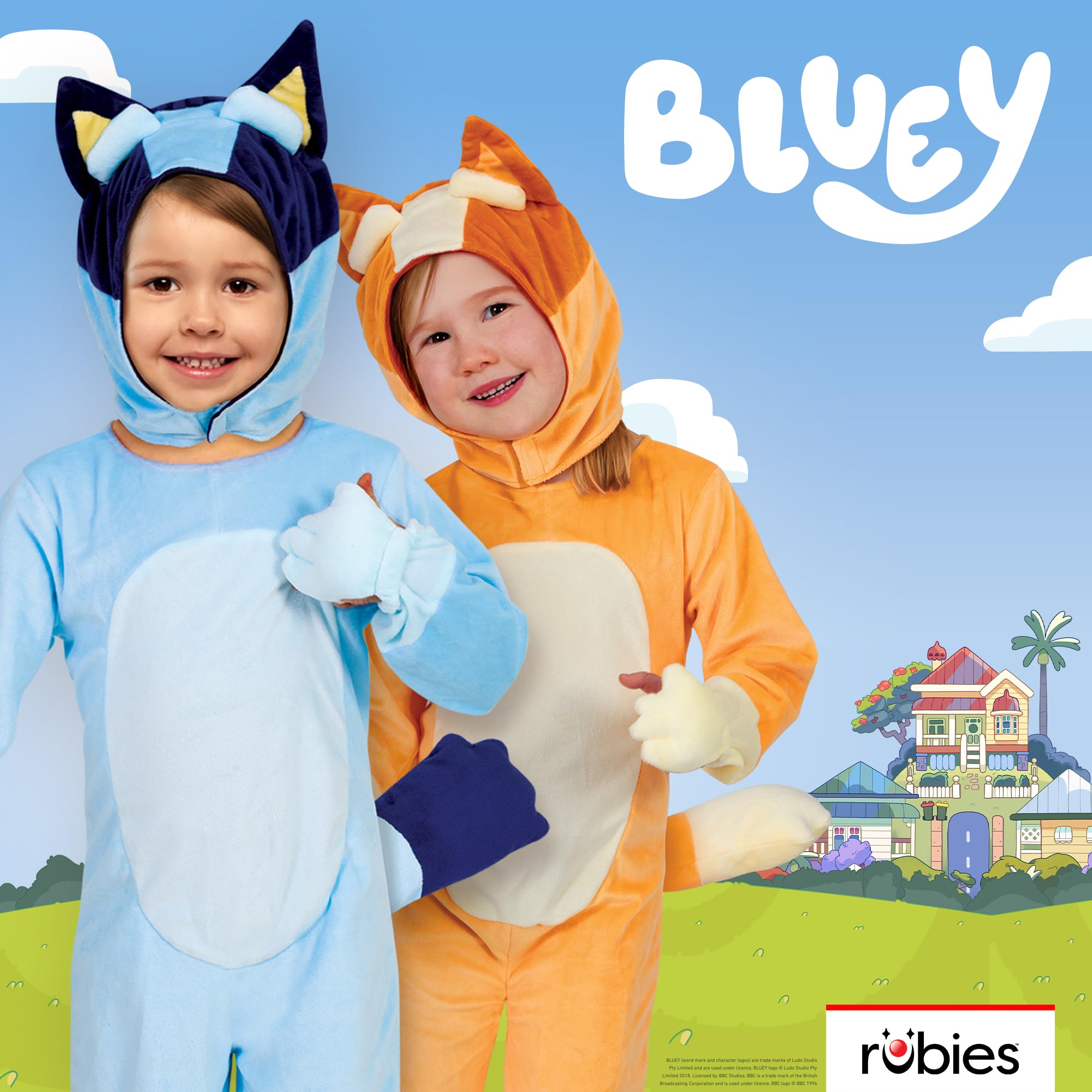 Rubies Bluey Child Costume - Jumpsuit with Detachable Headpiece, Size 2-3 Years 5
