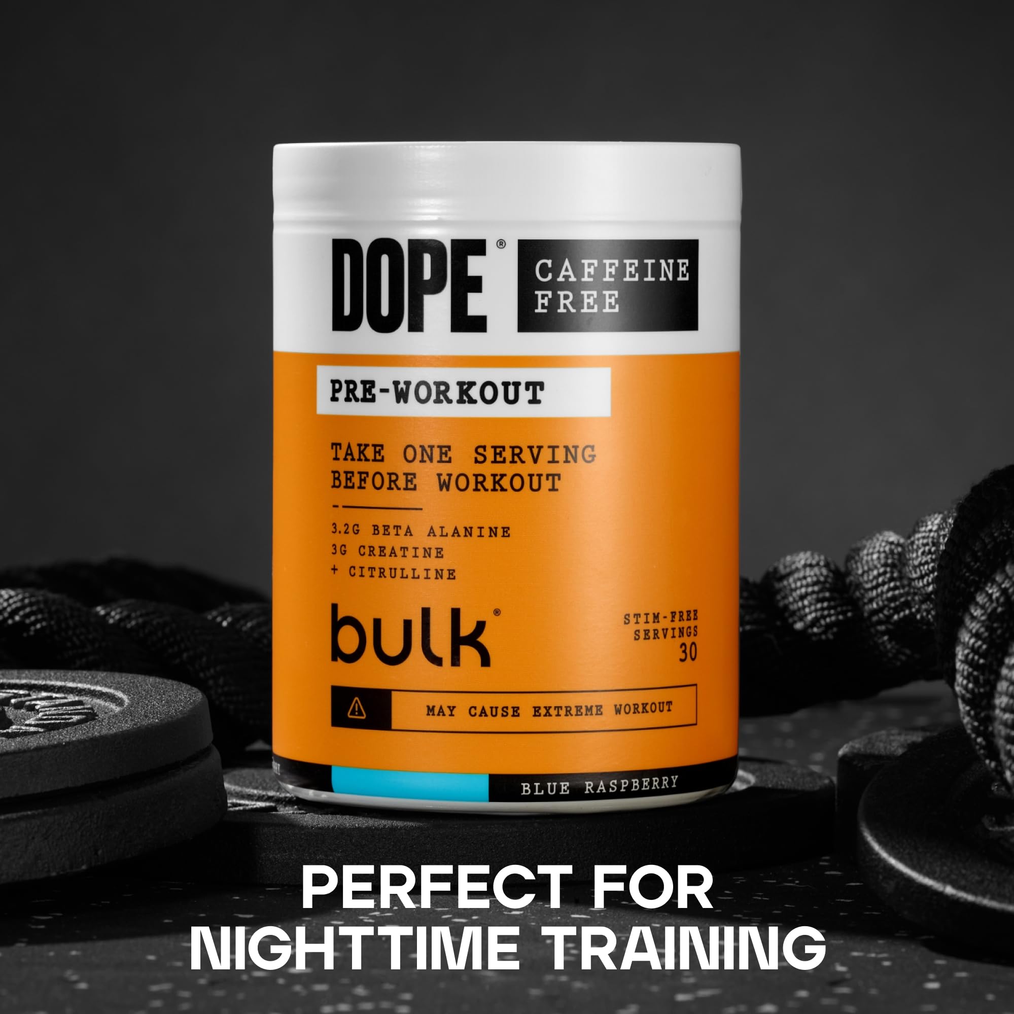 Bulk Dope Caffeine Free Pre-Workout Powder - Strawberry Lime | 510g | 30 Servings 2