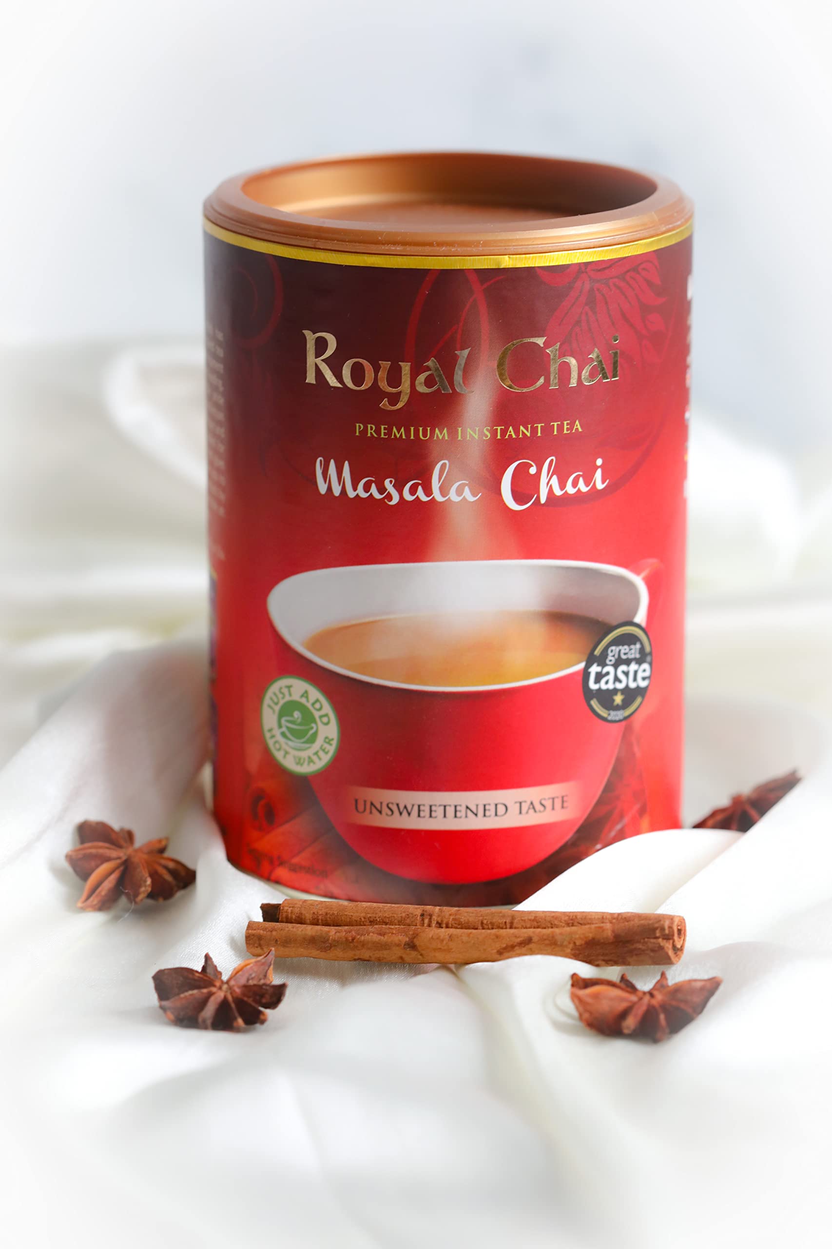 Royal Chai Unsweetened Masala Chai Powder - Authentic Indian Spice Blend | 400g Tub 1