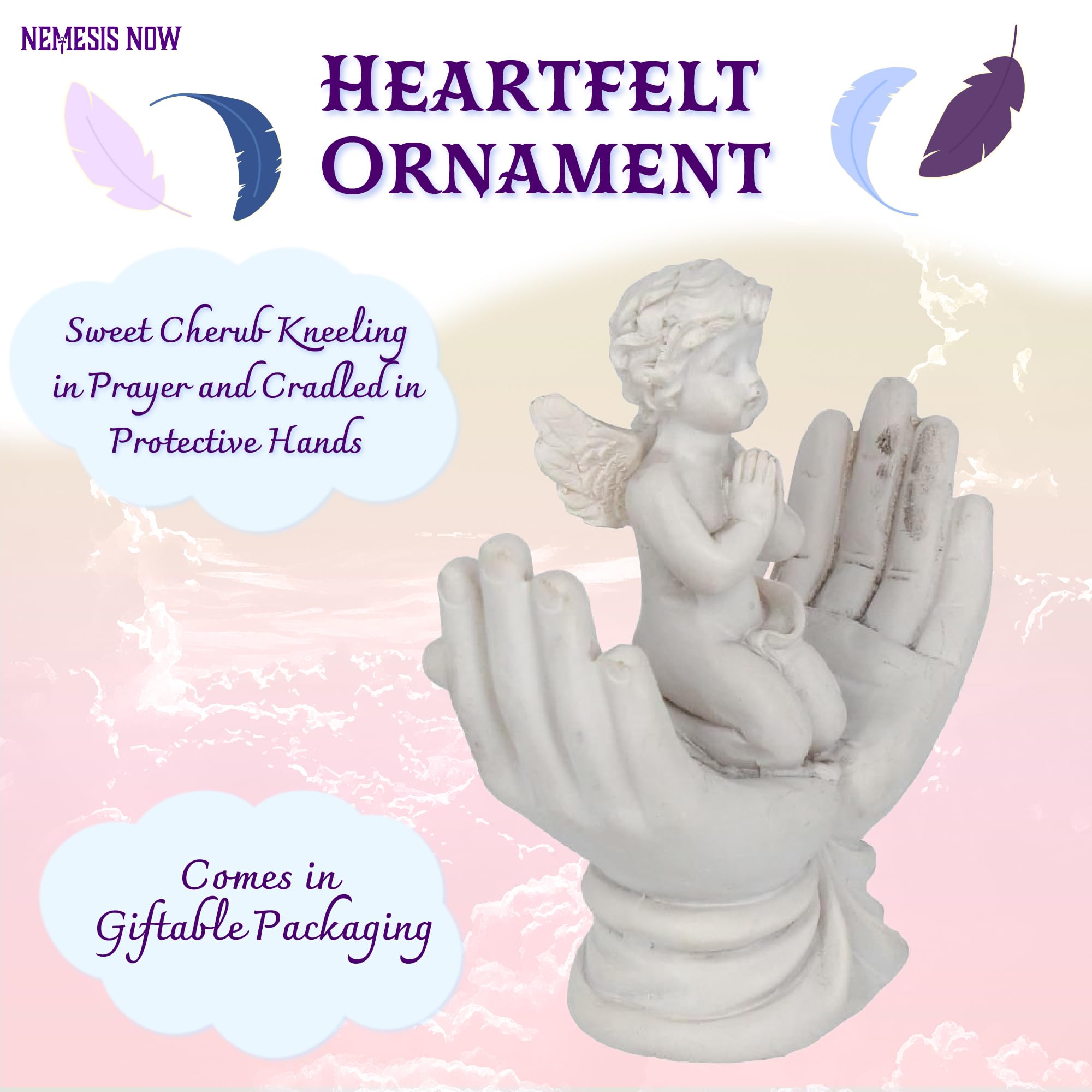 Nemesis Now Raised To Heaven Cherub Figurine - White Resin Angel Statue NEM3997 8