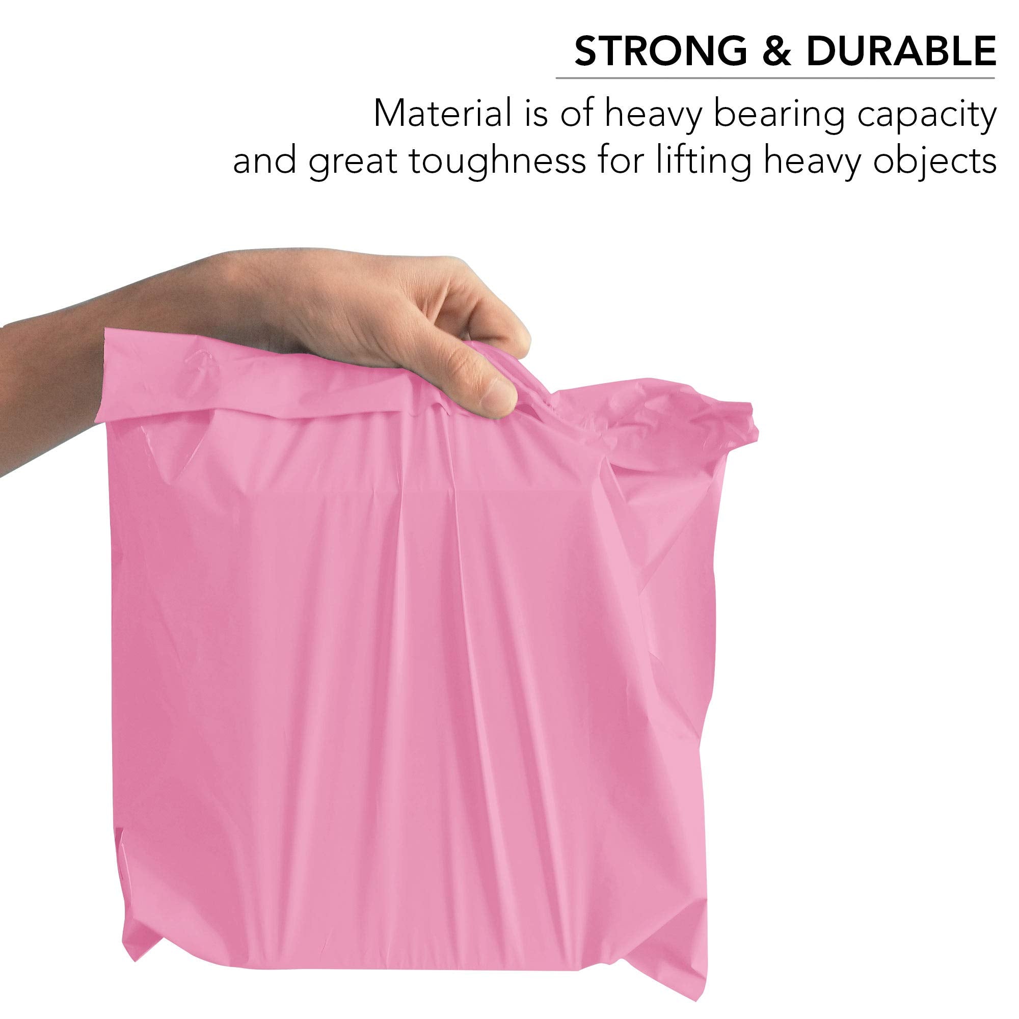 iSOUL 100 Pink Plastic Mailing Bags - Self Seal, Water Resistant | 4 Sizes (6x9 to 12x16 in) 3