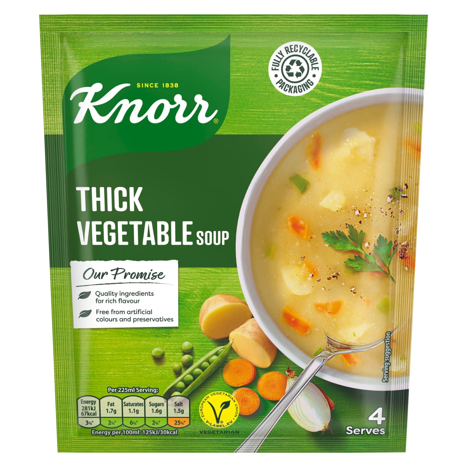 Knorr Thick Vegetable Dry Packet Soup Mix - Hearty & Quick Prep | 75g Serving 4 1