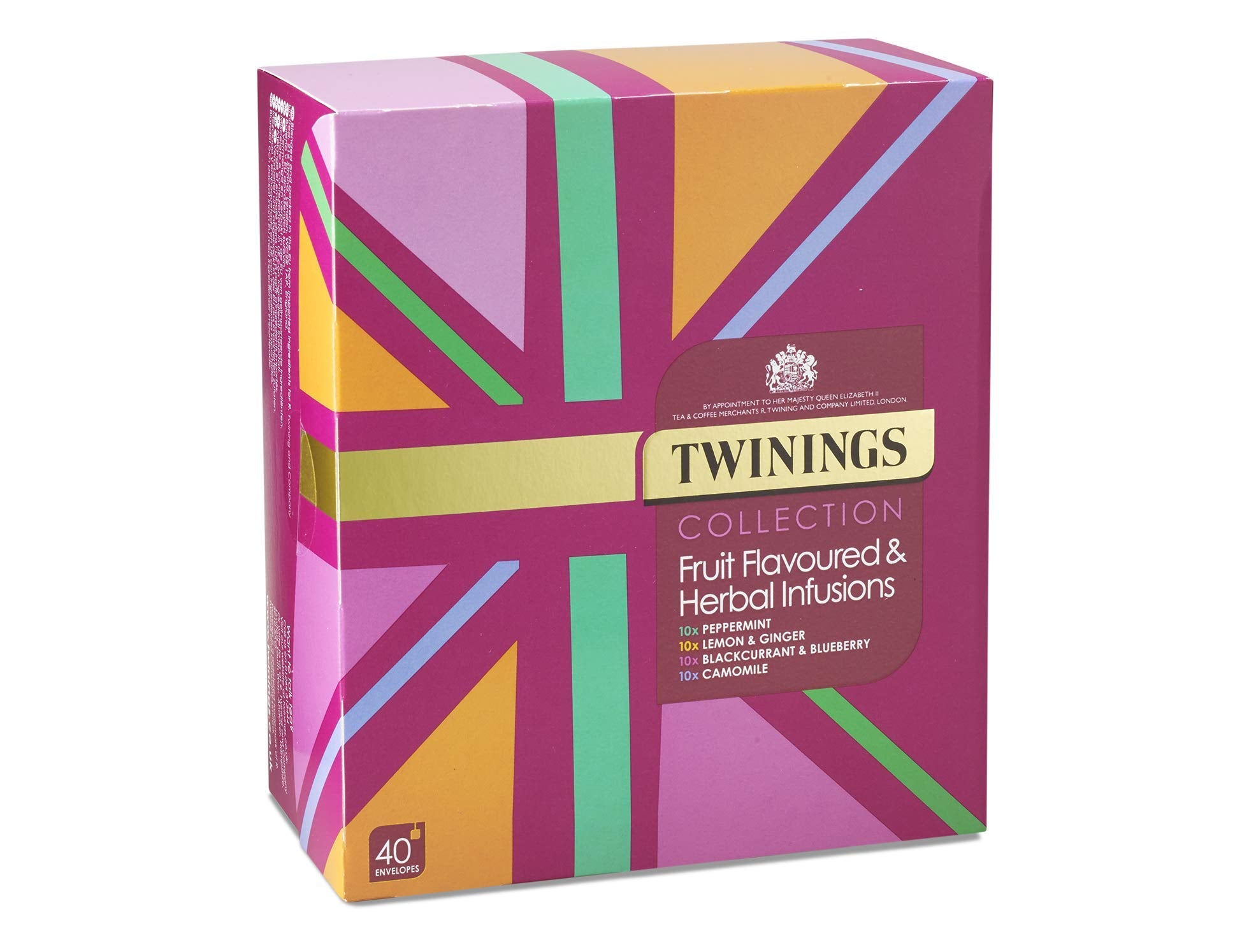Twinings Infusions Selection Variety Geschenkset – 40 umhüllte Teebeutel mit Pfefferminze, Zitrone &amp; Ingwer, Schwarze Johannisbeere &amp; Blaubeere, Kamille 6
