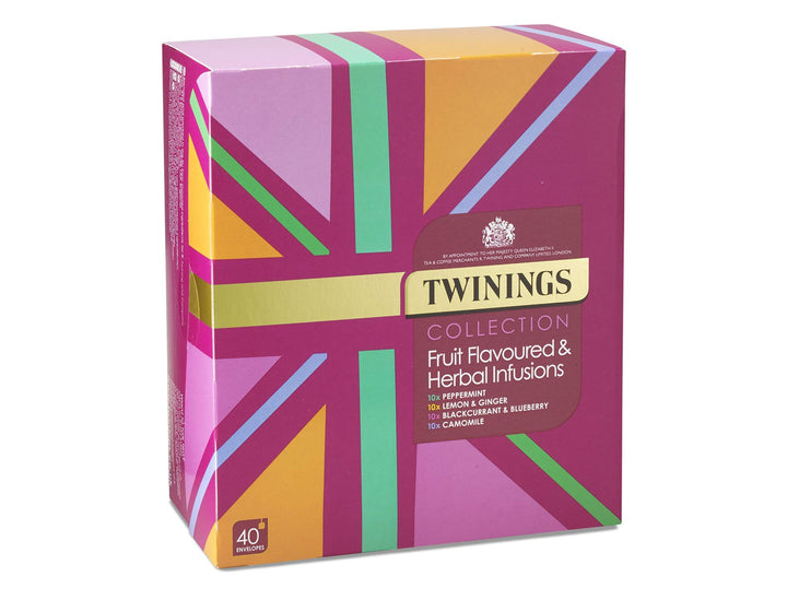 Twinings Infusions Selection Variety Gift Set - 40 Enveloped Teabags with Peppermint, Lemon & Ginger, Blackcurrant & Blueberry, Camomile