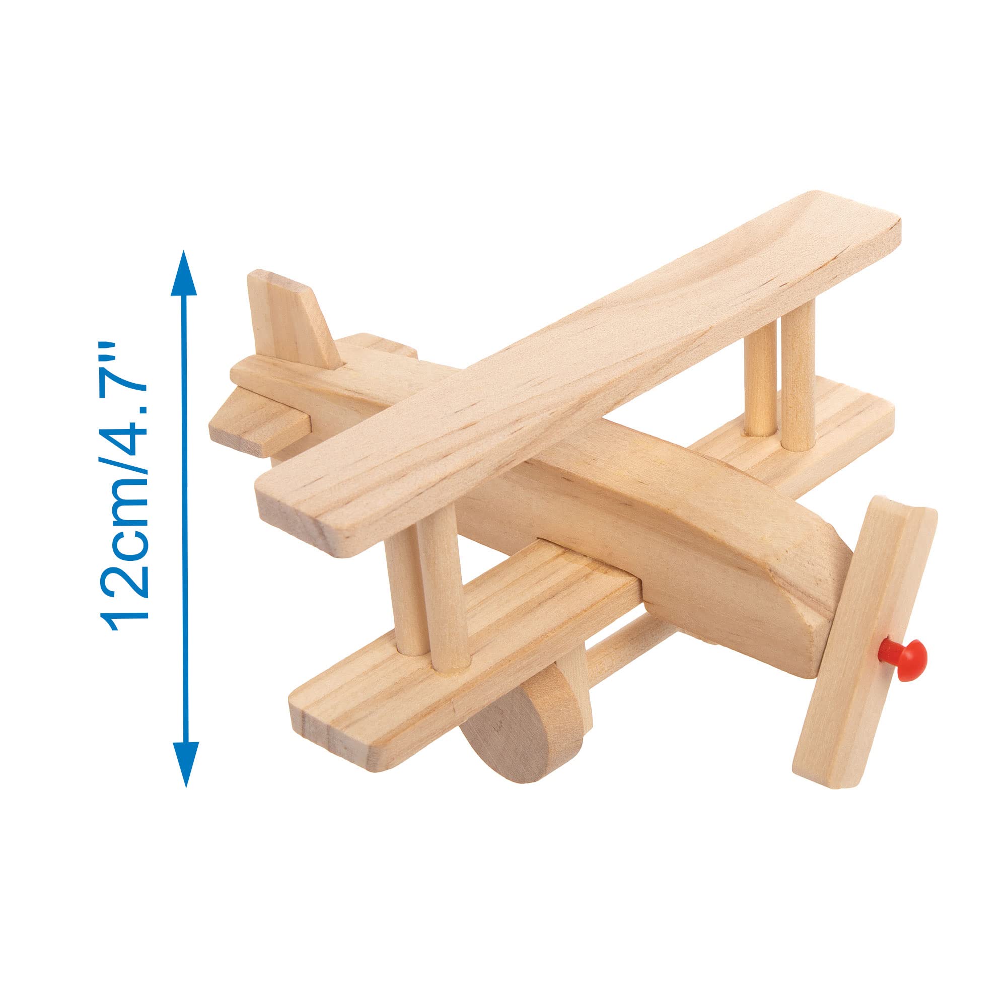 Baker Ross 3D Wooden Aeroplane Kits (Pack of 2) - Pre-cut Wood Craft for Ages 5+ | 12cm Long 4