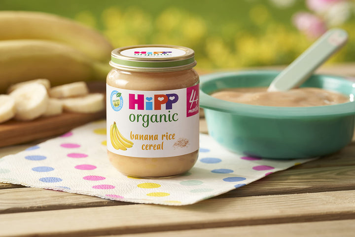 HiPP Organic Banana Rice Cereal Baby Food Jar 6+ Months (6 x 125g)