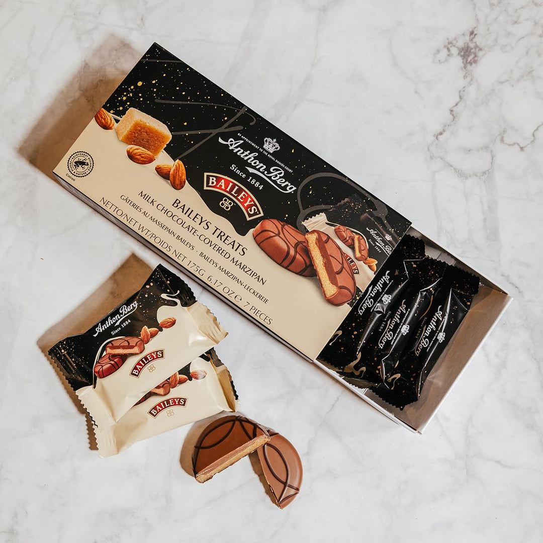 Anthon Berg Baileys Treats - Milk Chocolate Covered Marzipan with Baileys Flavor, 175g
