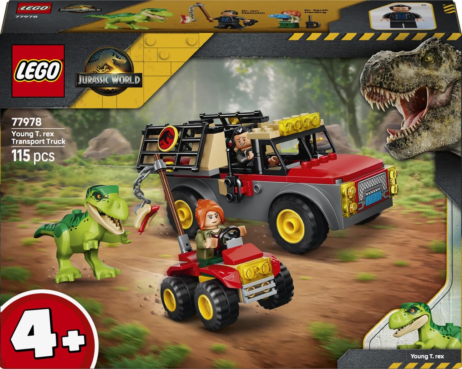 LEGO Jurassic World Young T. rex Transport Truck Building Set - Ages 4+ 6