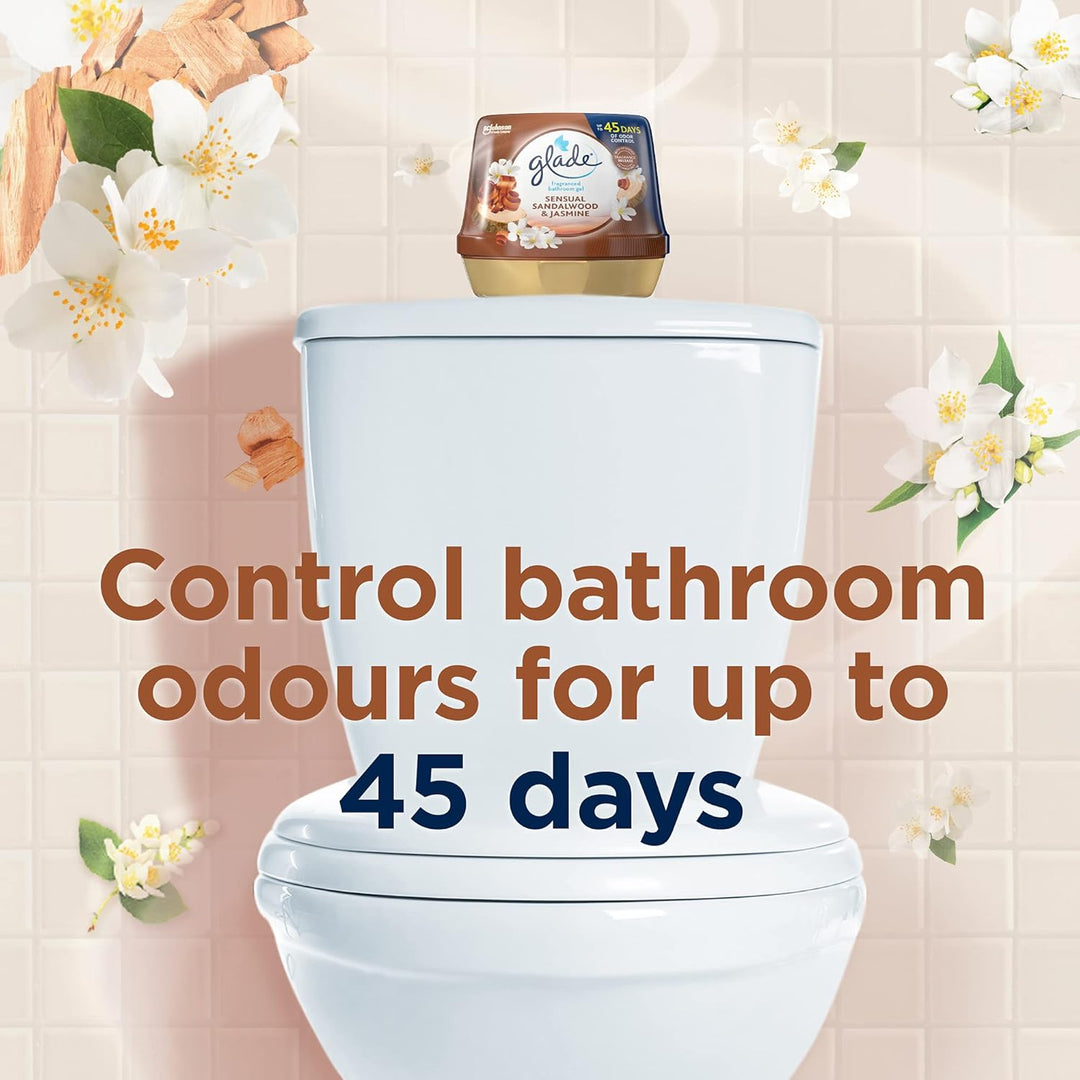 Glade - Sensual Sandalwood & Jasmine Fragranced Bathroom Gel Air Freshener