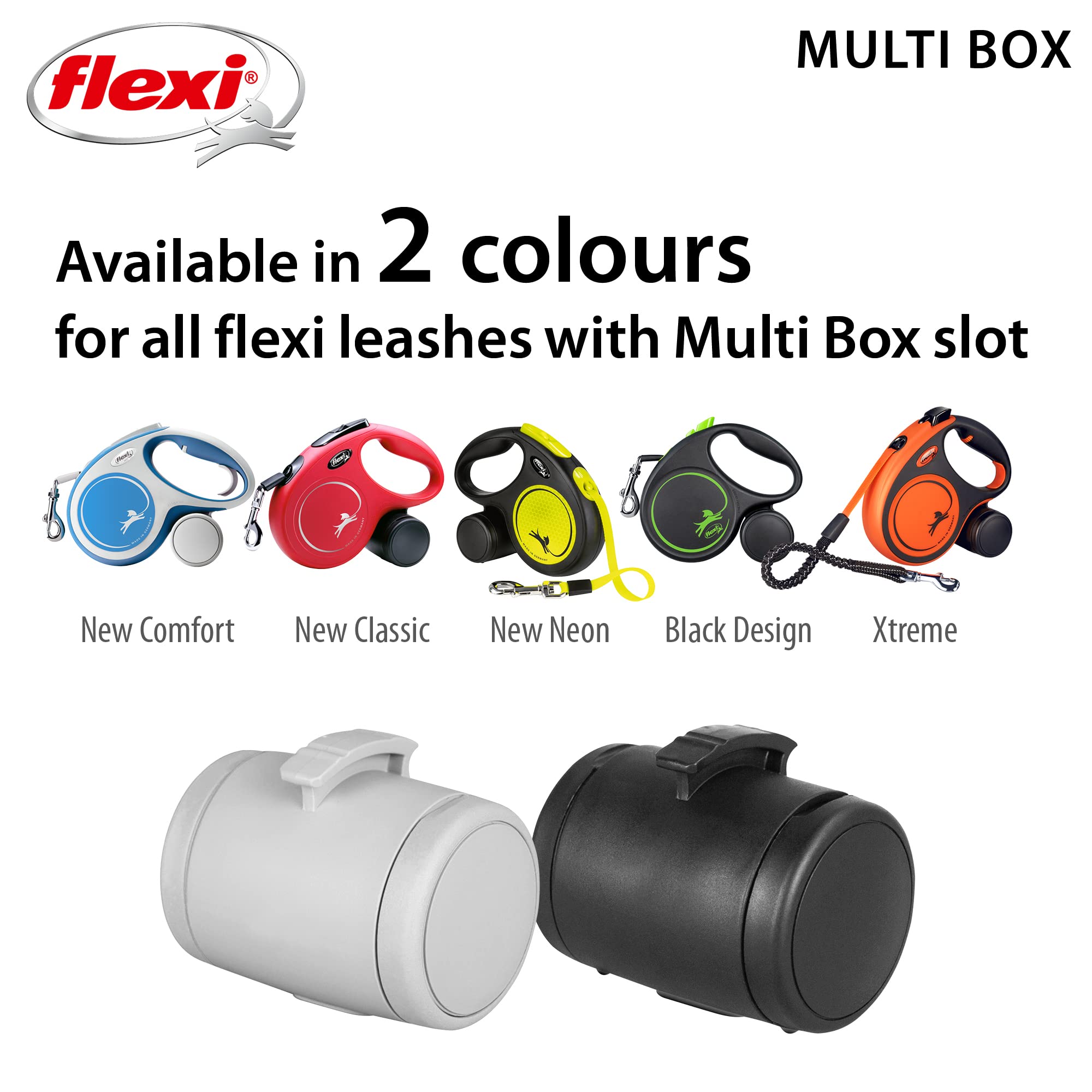 flexi Multi Box - Treat & Poop Bag Storage | Compatible with Design/New Classic Leads | Black 3