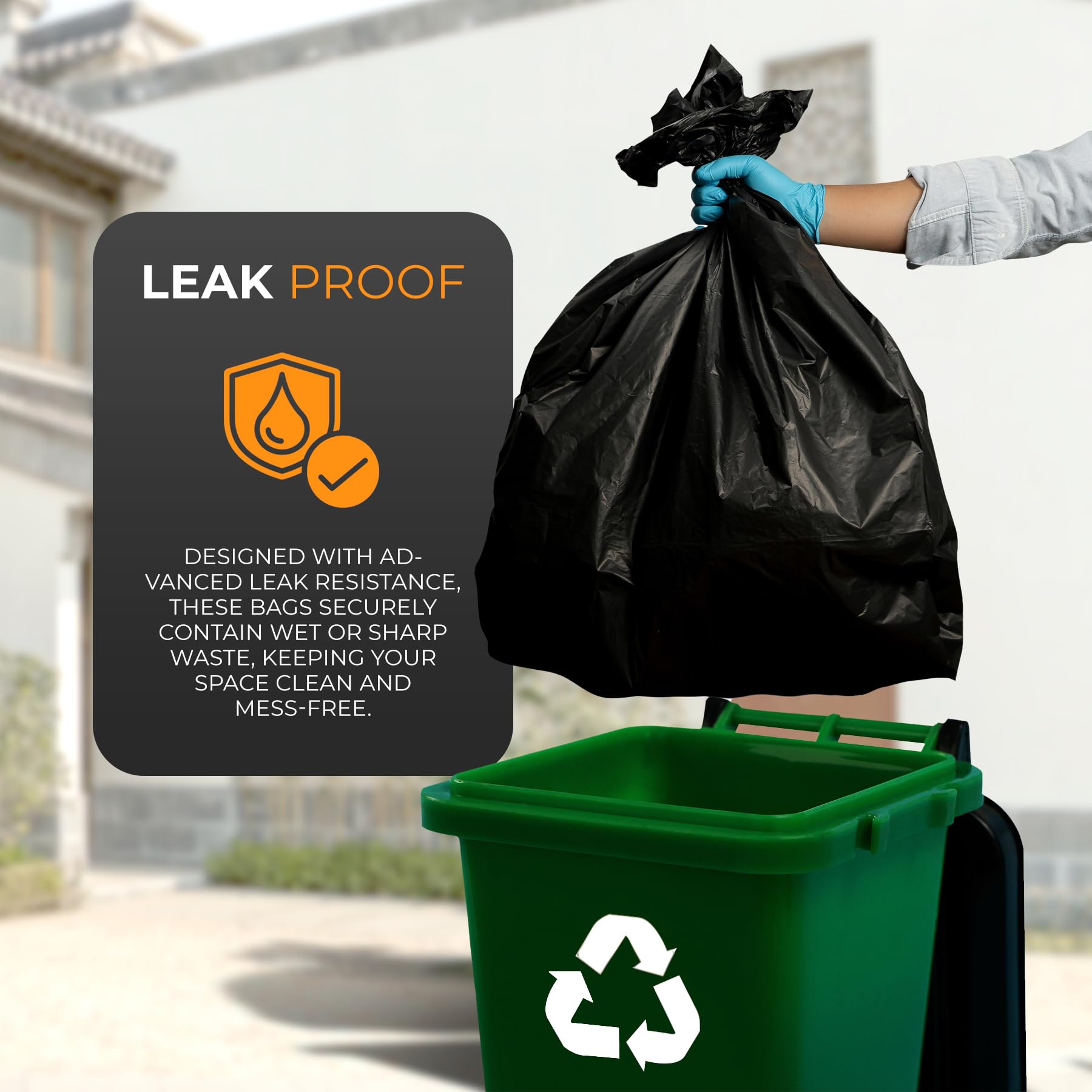 Roe Tenpo Heavy Duty Bin Bags - 100 Pack, 70L Capacity, 30 Micron Thick | Recycled Plastic 4
