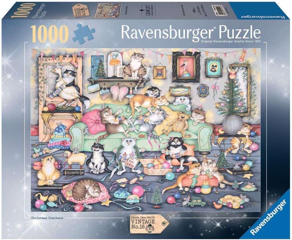 Ravensburger Crazy Cats Christmas Cracker 1000 Piece Jigsaw Puzzle