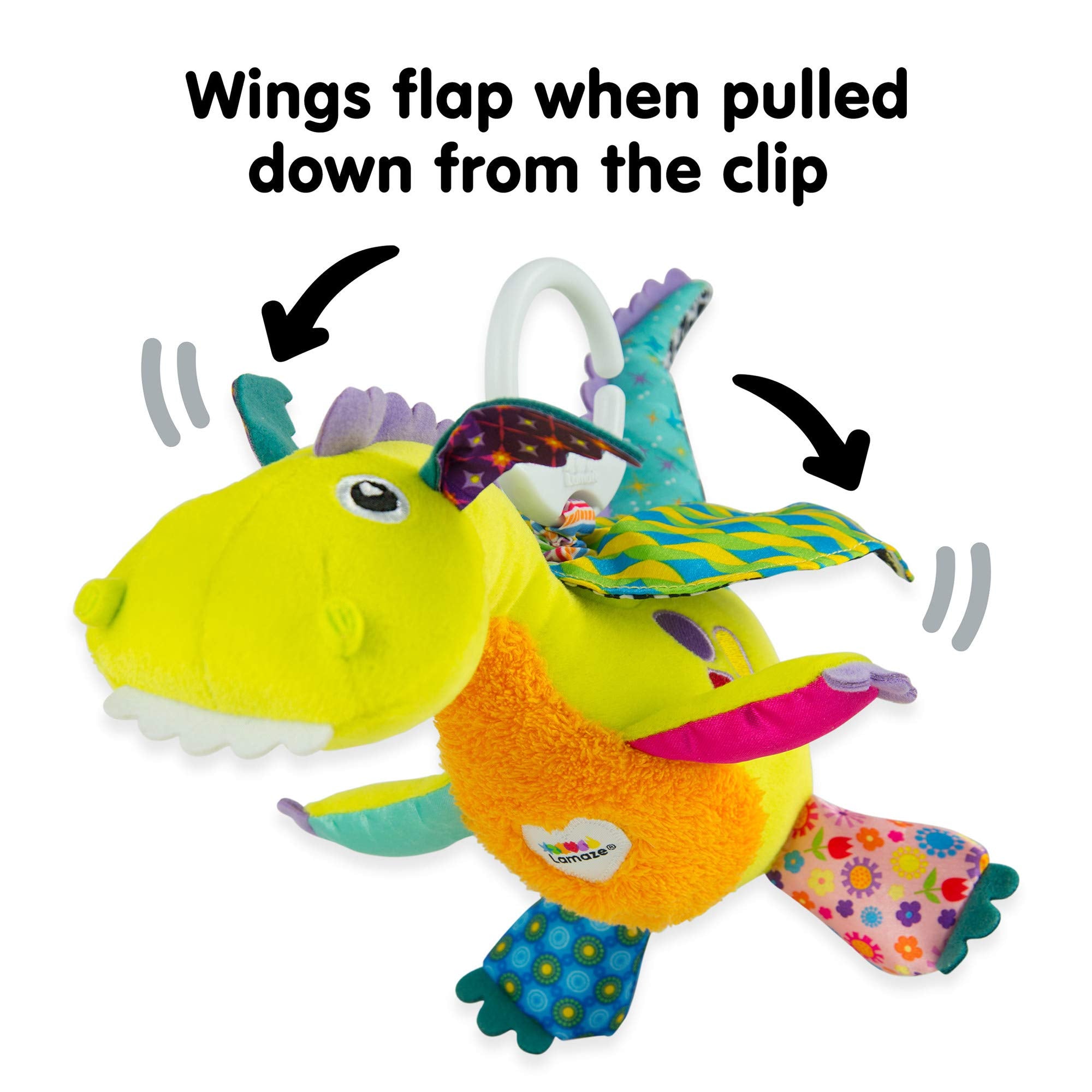 Lamaze Flip Flap Dragon - Sensory Plush Toy with Crinkle & Squeak Features for Babies 3