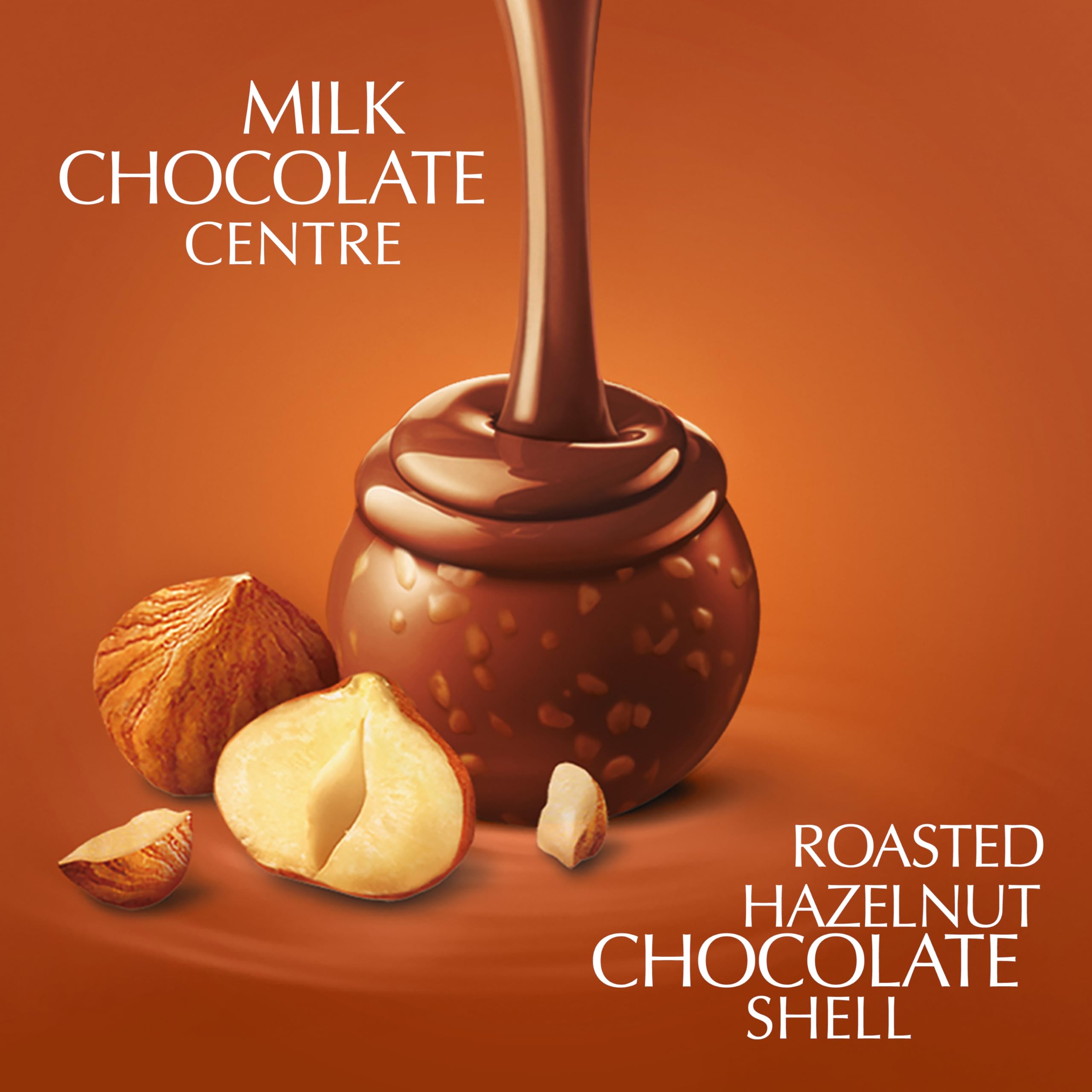 Lindt Lindor Hazelnut Chocolate Truffles Box - Smooth Melting Milk Chocolate Balls | 200g