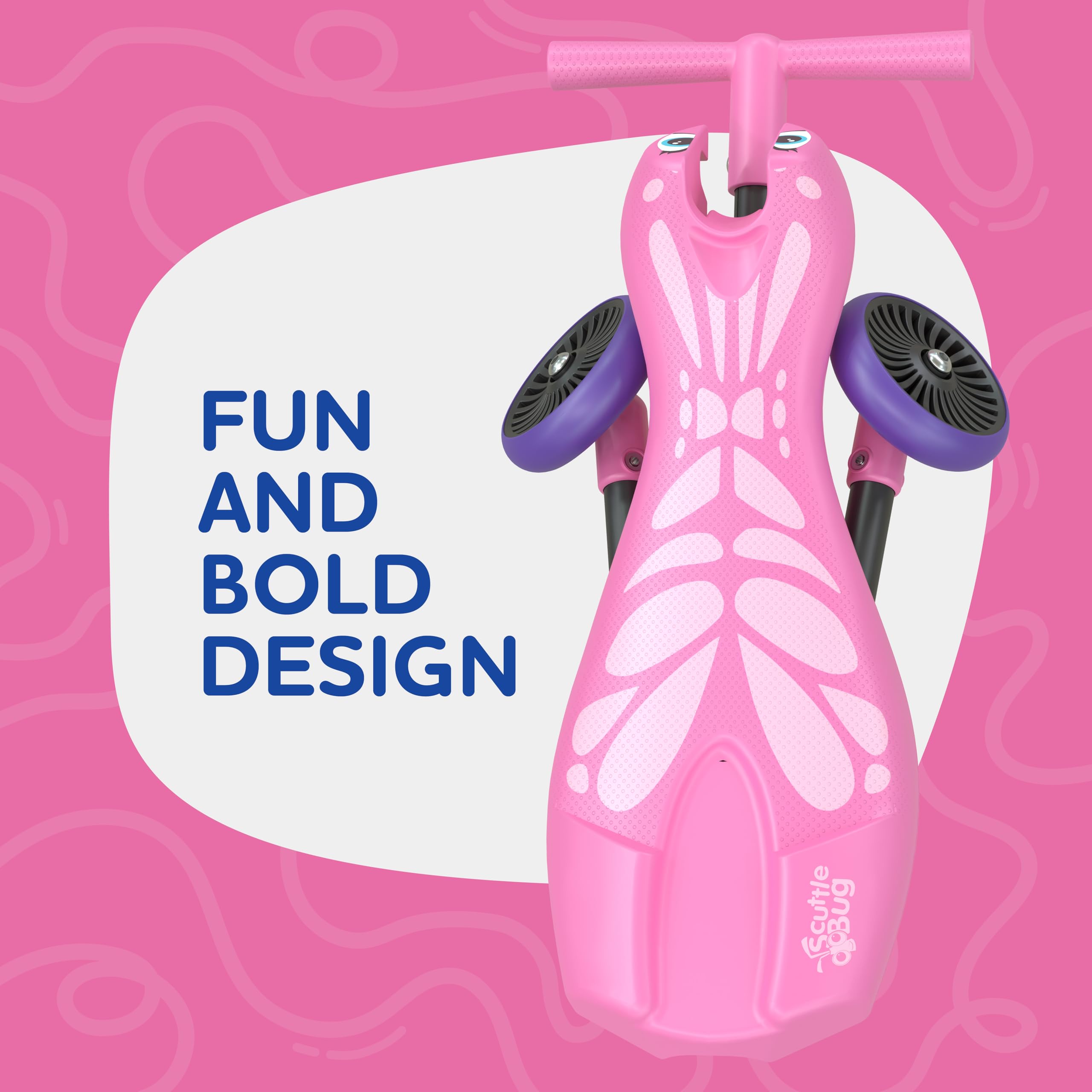 Scuttlebug 3-Wheel Foldable Ride-On Tricycle - Butterfly Design for 1+ Year Olds 4