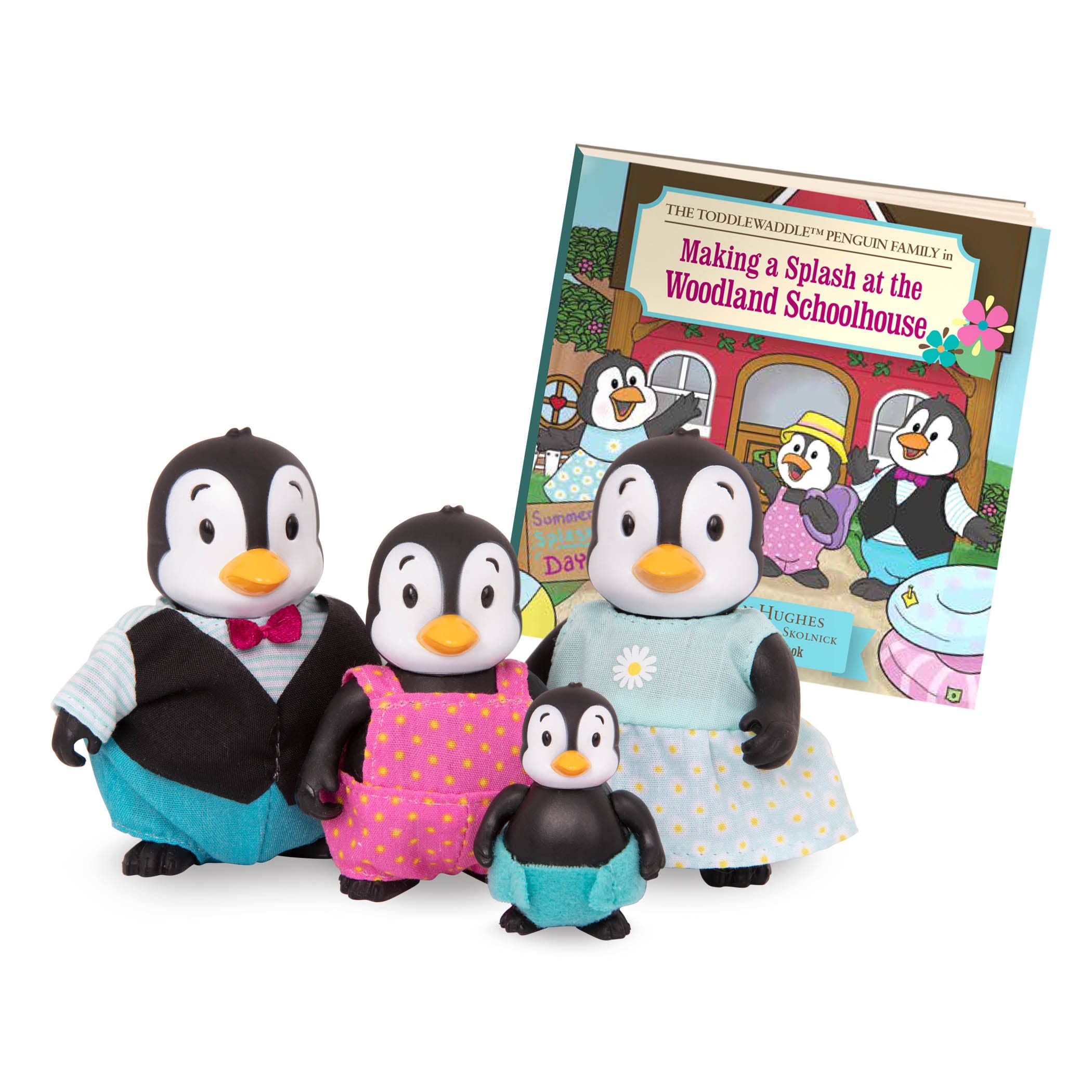 Li'l Woodzeez Toddlewaddle Penguin Family Playset - Includes Storybook & Miniature Figures for Imaginative Play