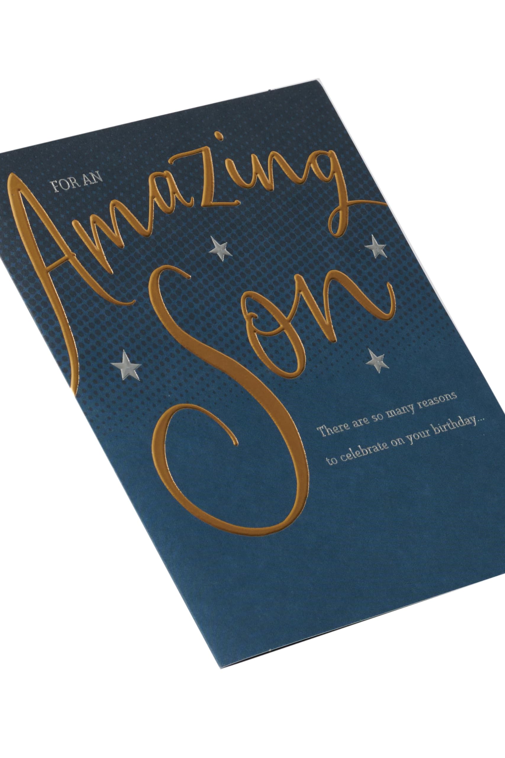 UK Greetings Birthday Card for Son | Gold & Iridescent Foil Detailing | 165 x 190 mm 4
