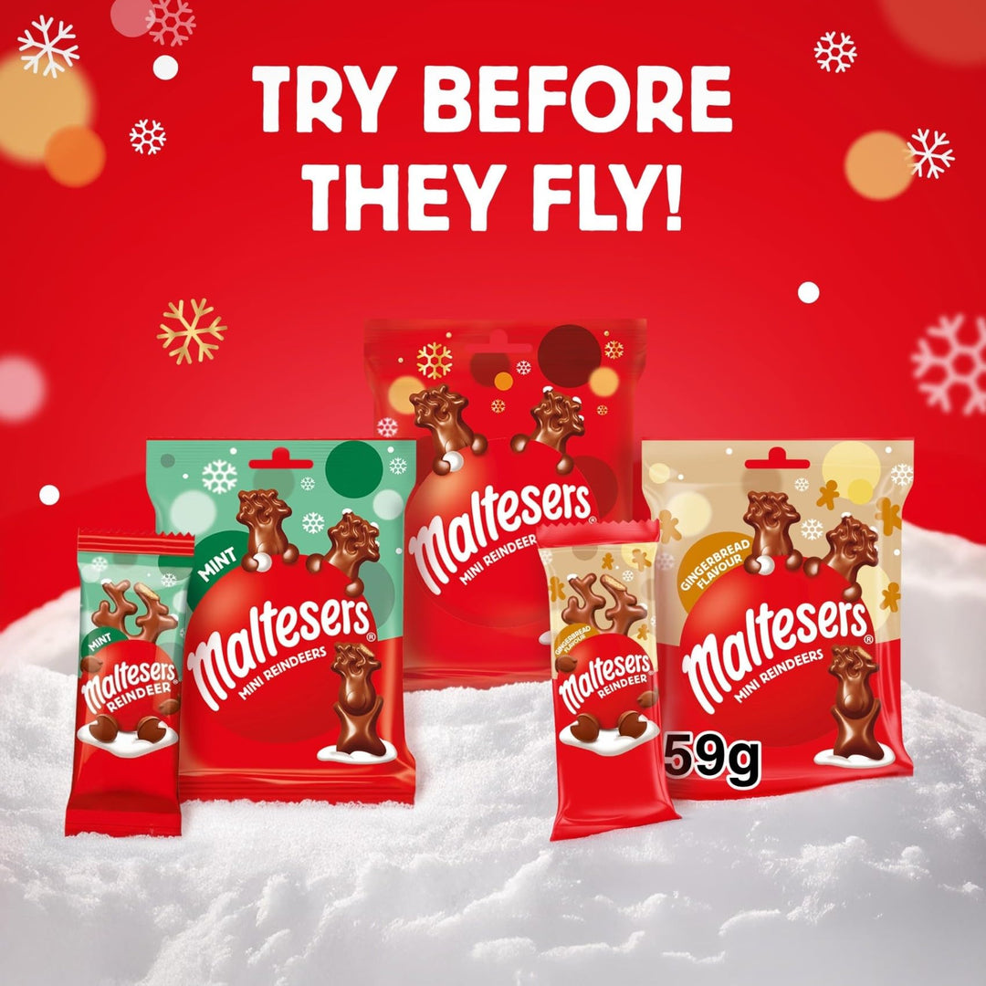 Maltesers Mini Reindeers Gingerbread Flavour Milk Chocolate Treats 59g