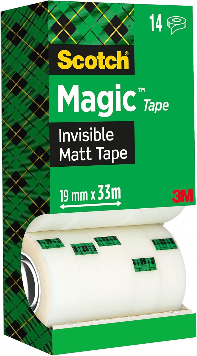 Scotch Magic Invisible Tape - 1 Roll, 19 mm x 33 m - General Purpose Sticky Tape for Document Repair, Labelling & Sealing