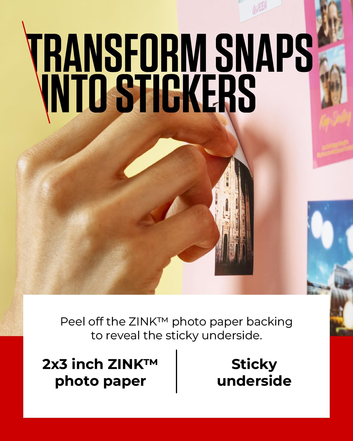 Canon Zink Photo Paper - Sticky-Backed 2x3 Inch Sticker Prints | 50 Sheets 3