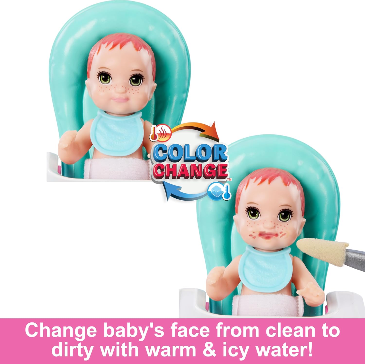 Barbie Skipper Babysitters Inc. Doll & Playset - 10-Piece Interactive Feeding Set for Kids 4