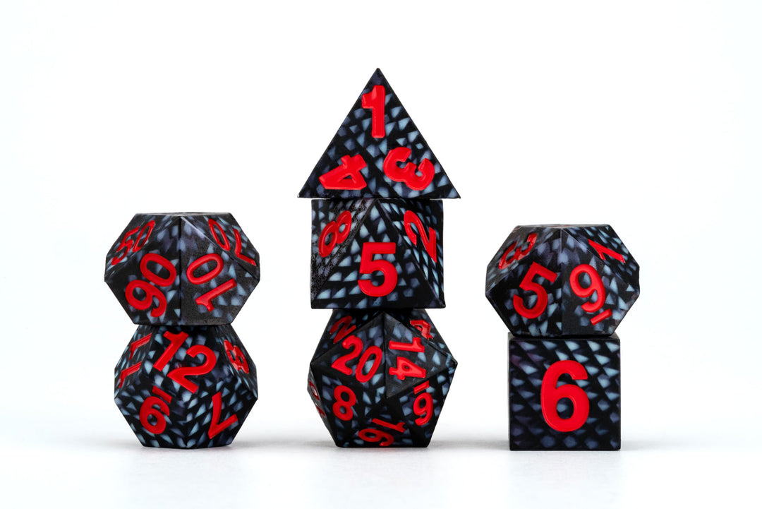 Metallic Dice Games Dragon Storm Black Dragon Scales Liquid Core Dice Set