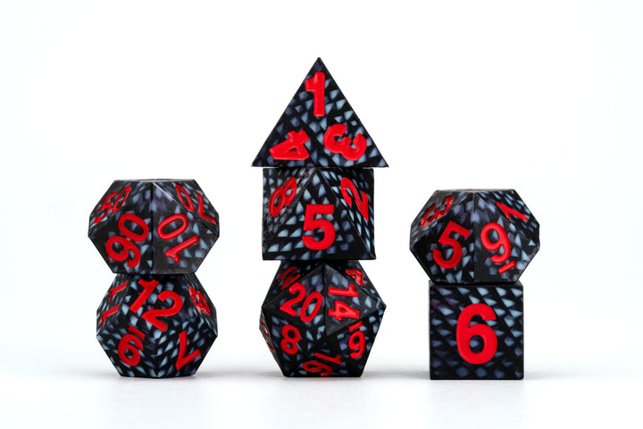 Metallic Dice Games Dragon Storm Black Dragon Scales Liquid Core Dice Set