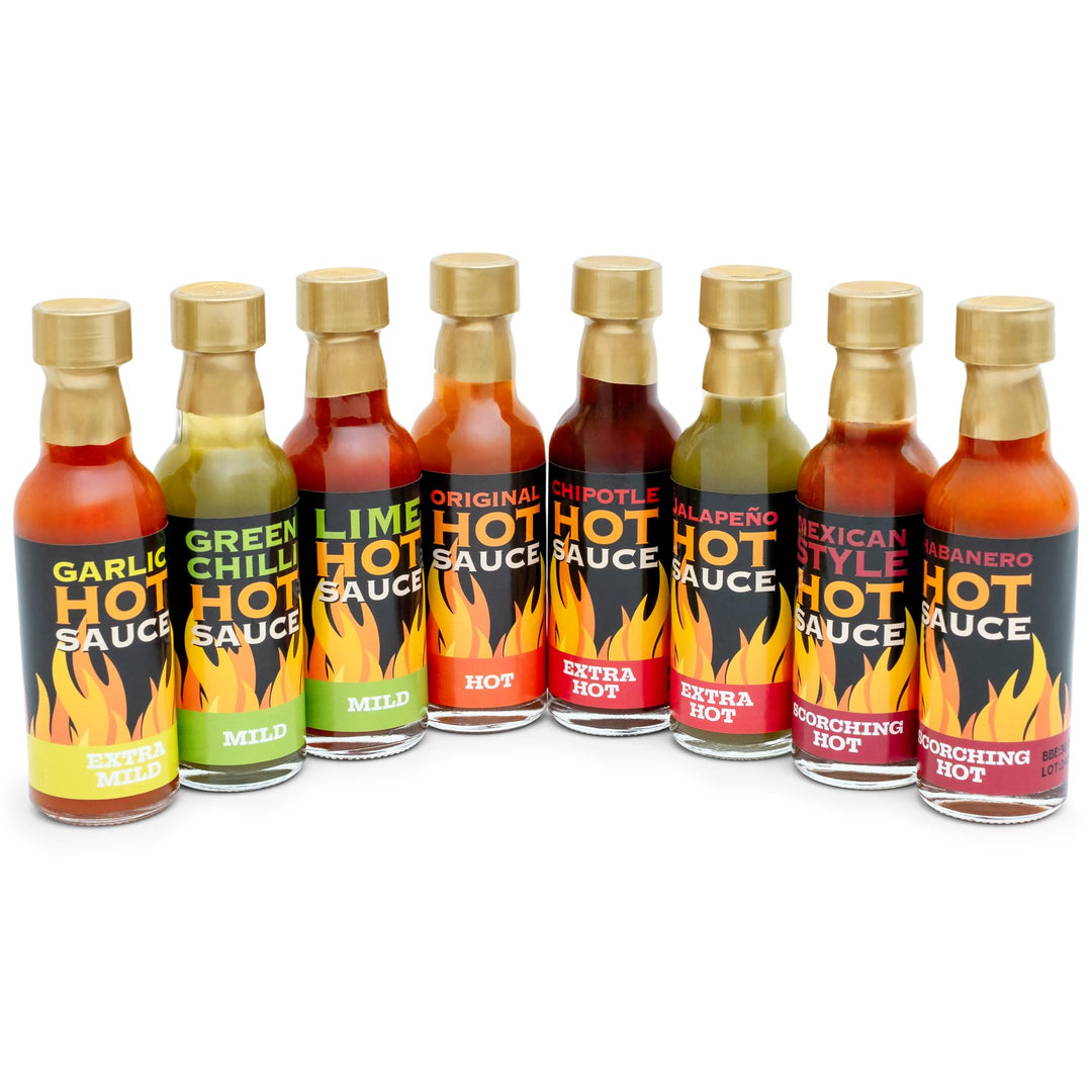 Hot Sauce Gift Set - Chilli Sauce Selection 8 Pack Including Sriracha, Taba