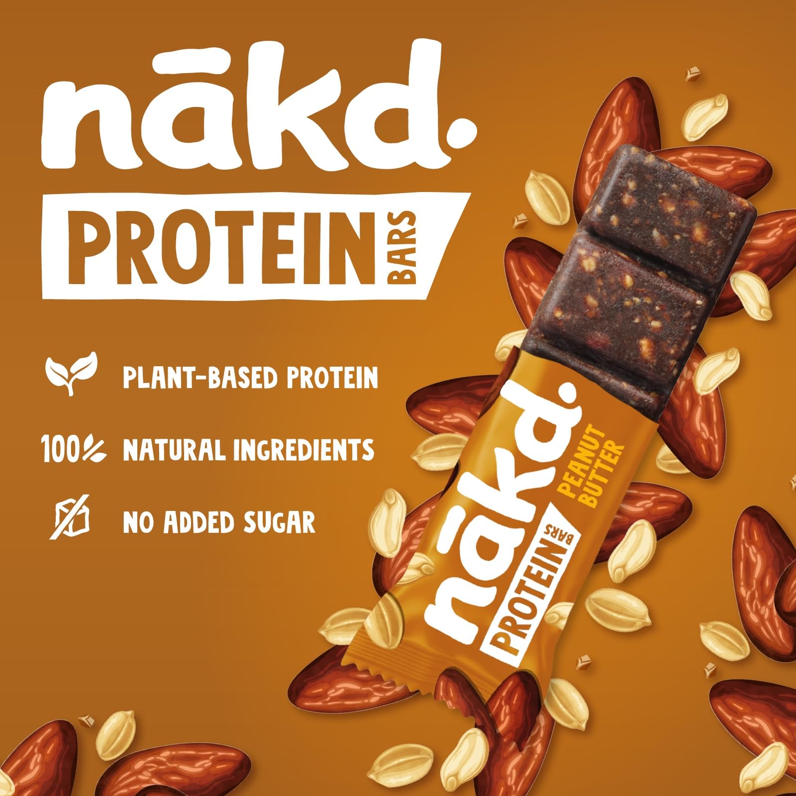 Nakd Protein Bars Peanut Butter - 7g Plant-Based Protein | 100% Natural, Gluten & Dairy Free | 36 Count 2