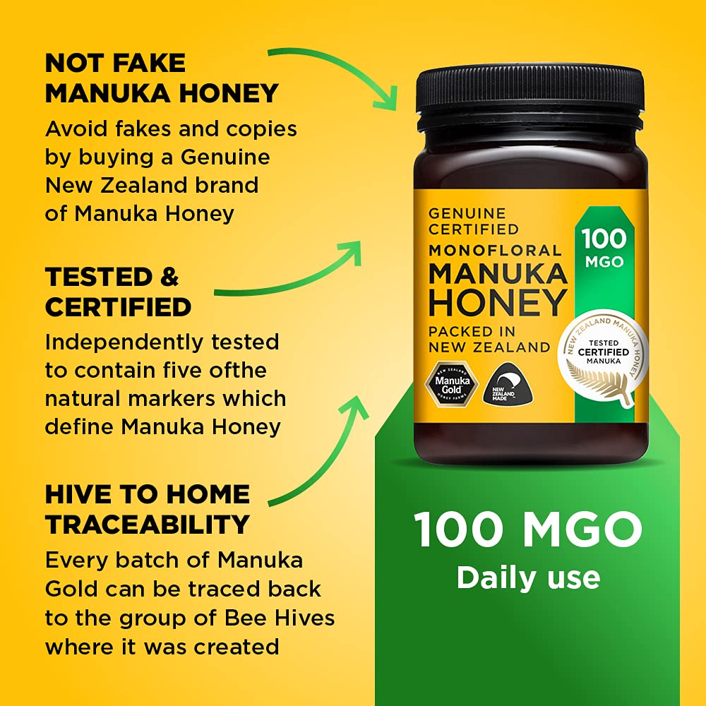 Manuka Gold Manuka Honey 100 MGO - Genuine New Zealand, 500g Cream Form 3