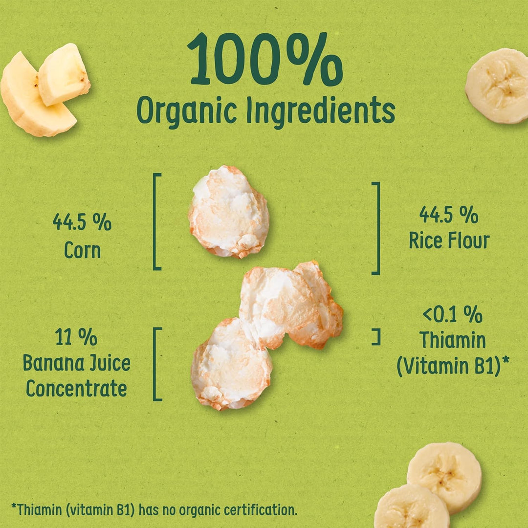 Organix Banana Puffcorn Organic Finger Food Toddler Snack 12+ Months