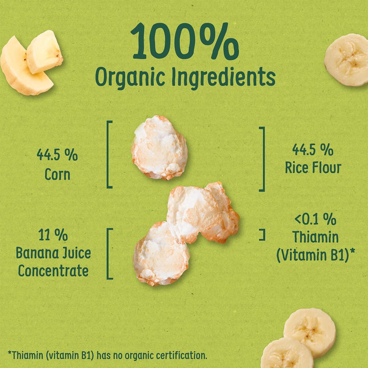 Organix Banana Puffcorn Organic Finger Food Toddler Snack 12+ Months