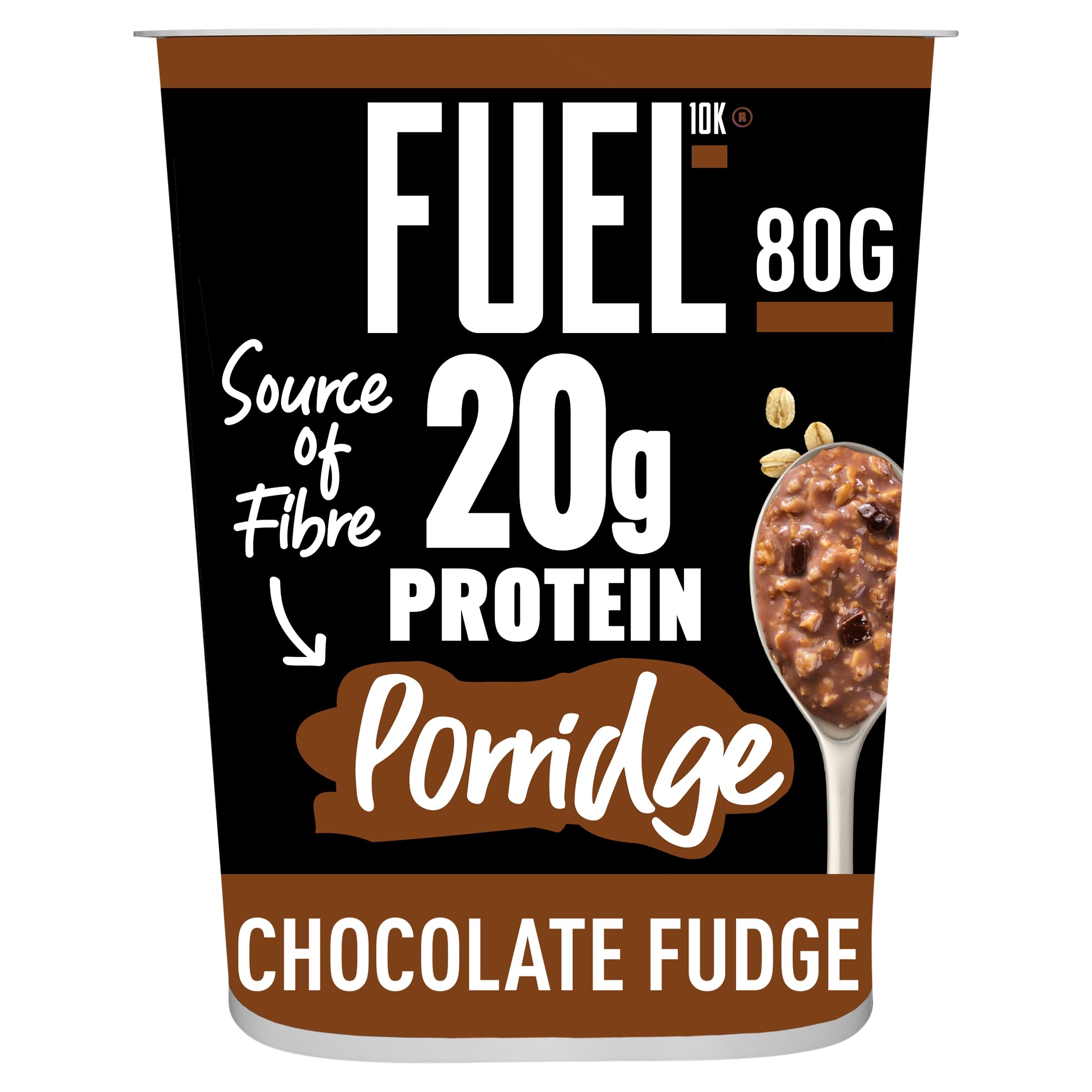 FUEL10K High Protein Chocolate Fudge Porridge Pot - 20g Protein, Source of Fibre | 8 Pack 2