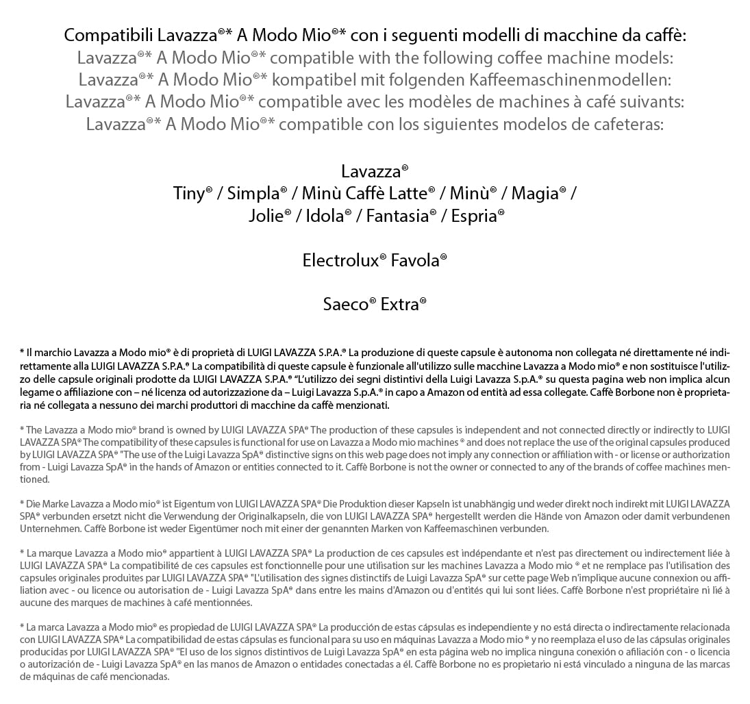 Caffè Borbone Don Carlo Light Coffee Blend - 100 Lavazza A Modo Mio Compatible Capsules 4