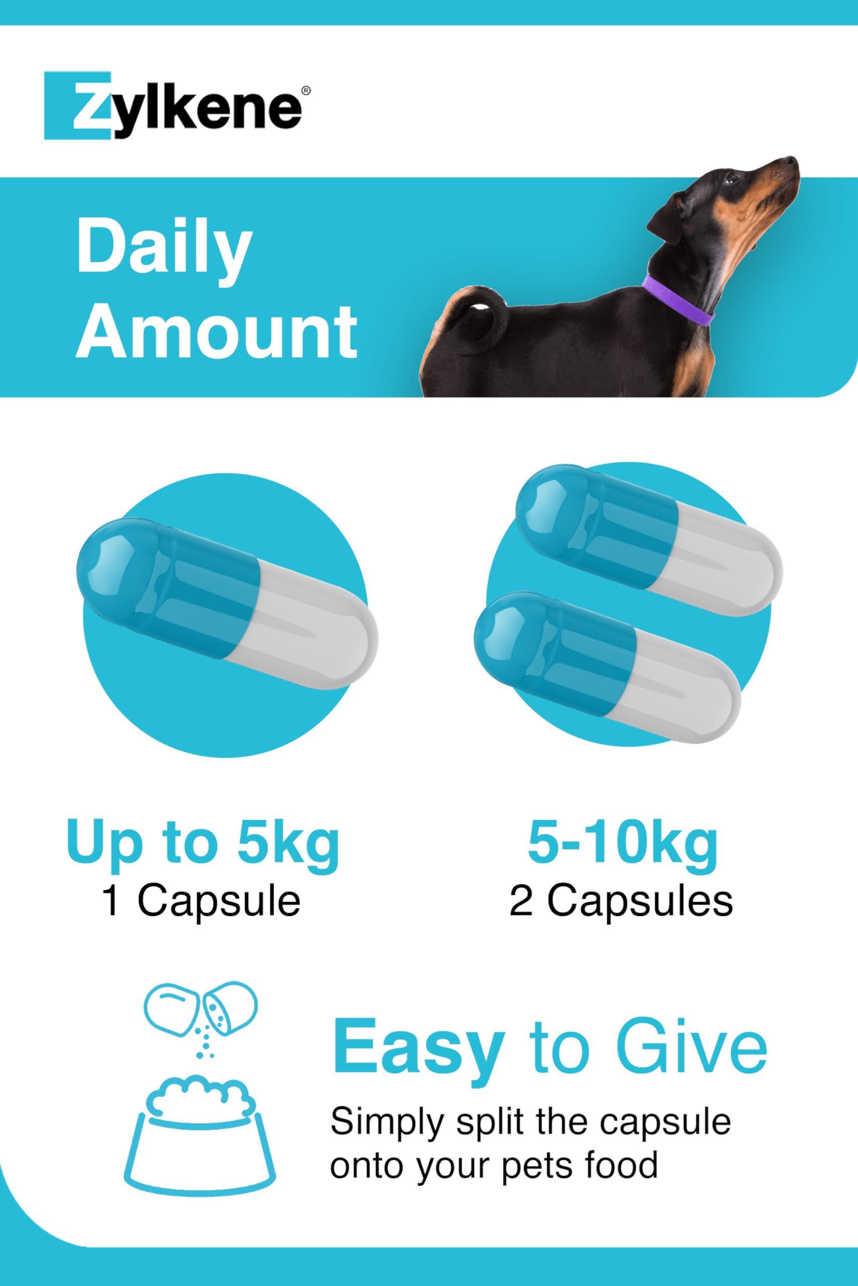 Zylkene Calming Supplements for Cats & Dogs up to 10kg 75mg | 20 Capsules 7
