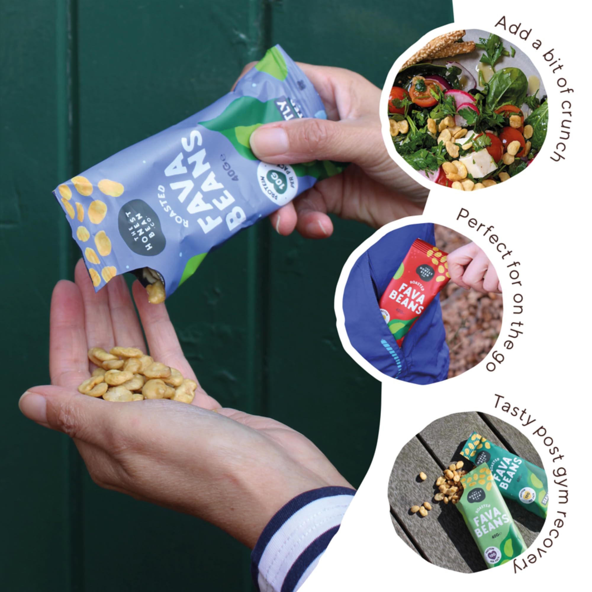 The Honest Bean Co Roasted Fava Beans Lightly Salted - High Protein Vegan Snack | 12 x 40g Bags 4