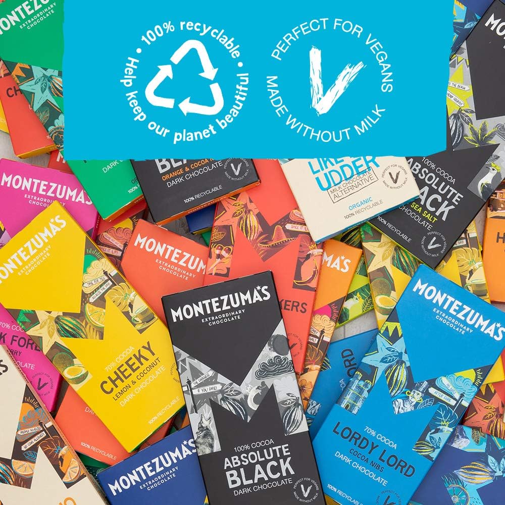 Montezuma's - Schwarzwälder Zartbitterschokolade mit 70 % Kakao und Kirsche, 90 g Tafel 7