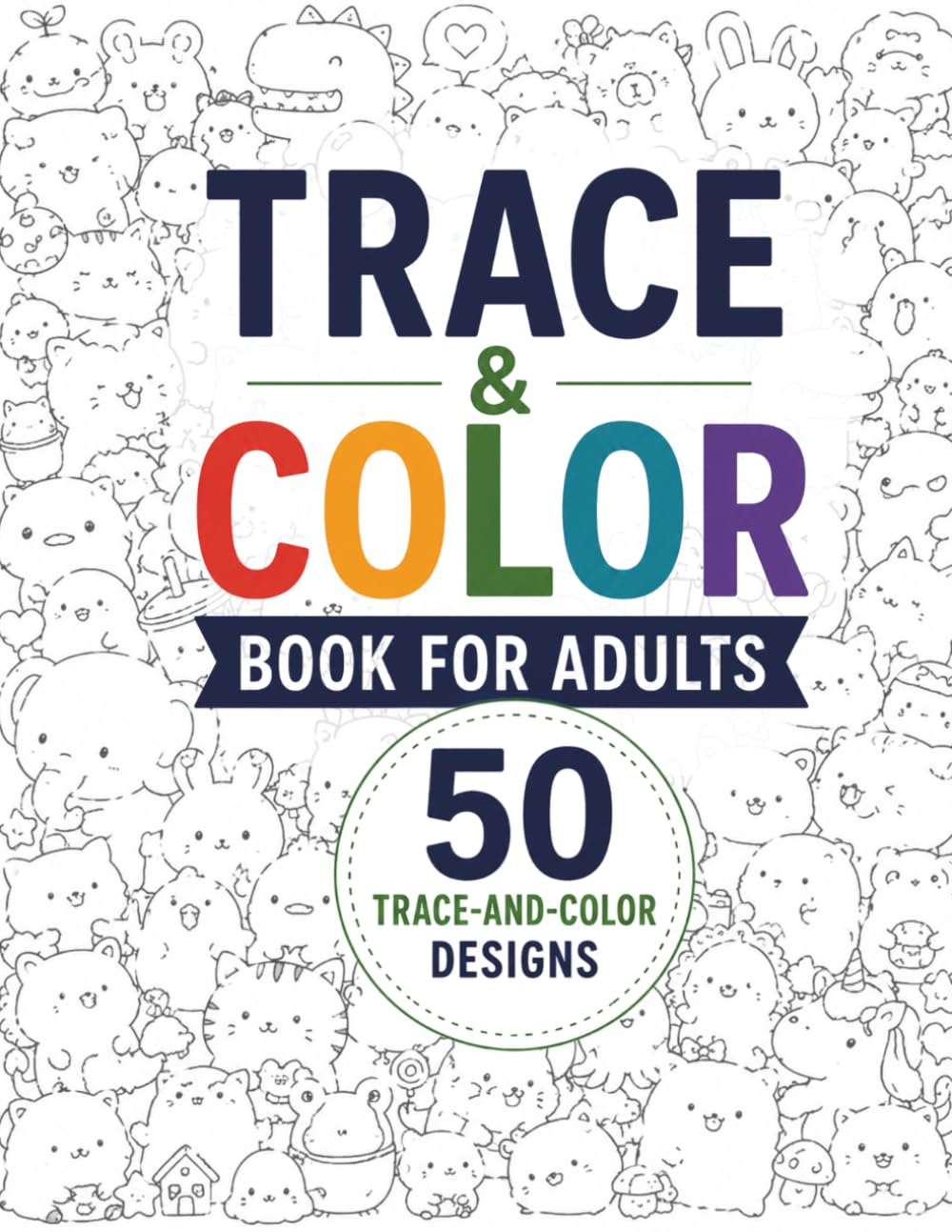 Miliot Studio Trace & Color Book for Adults - 50 Animal Designs | Paperback 1