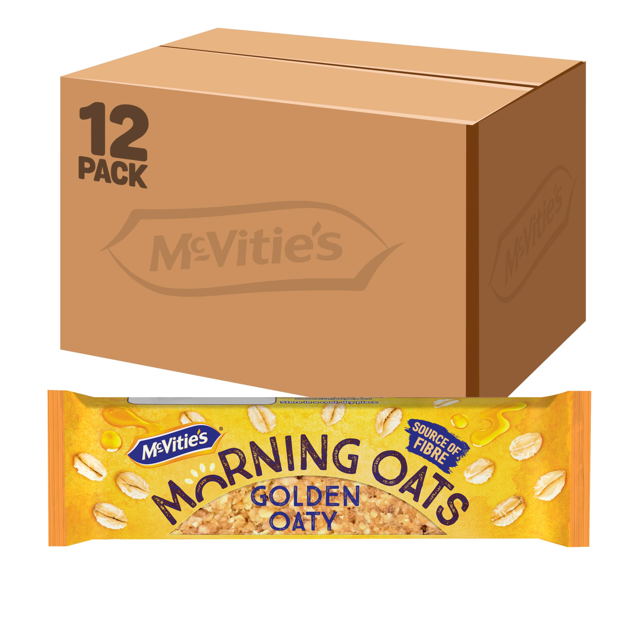 McVitie's Morning Oats Golden Oaty Flapjack - 12 Bars | 74g Each | High Fiber 1