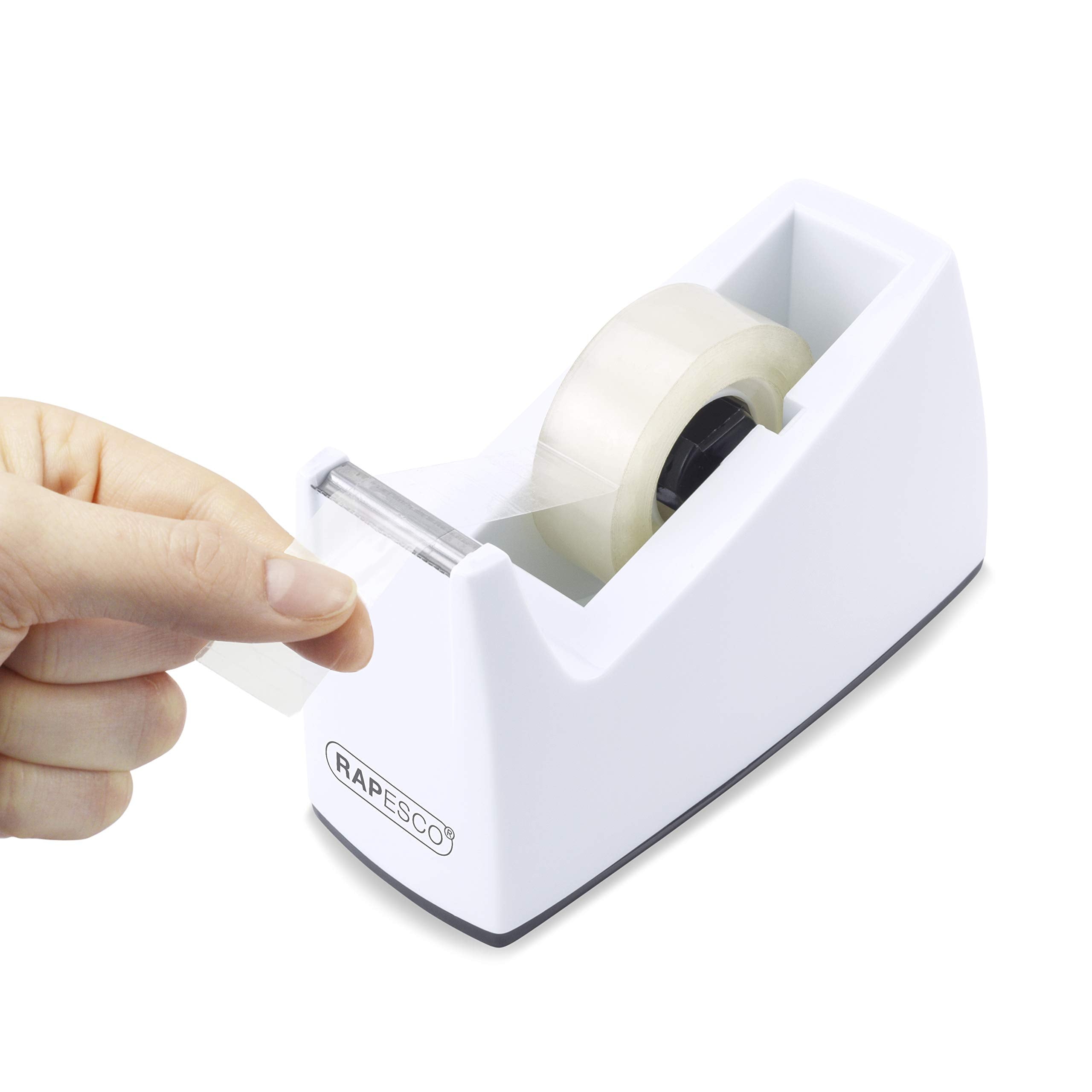 Rapesco 1620 Desktop Tape Dispenser with 4 Rolls of 33m Tape | White Plastic 2