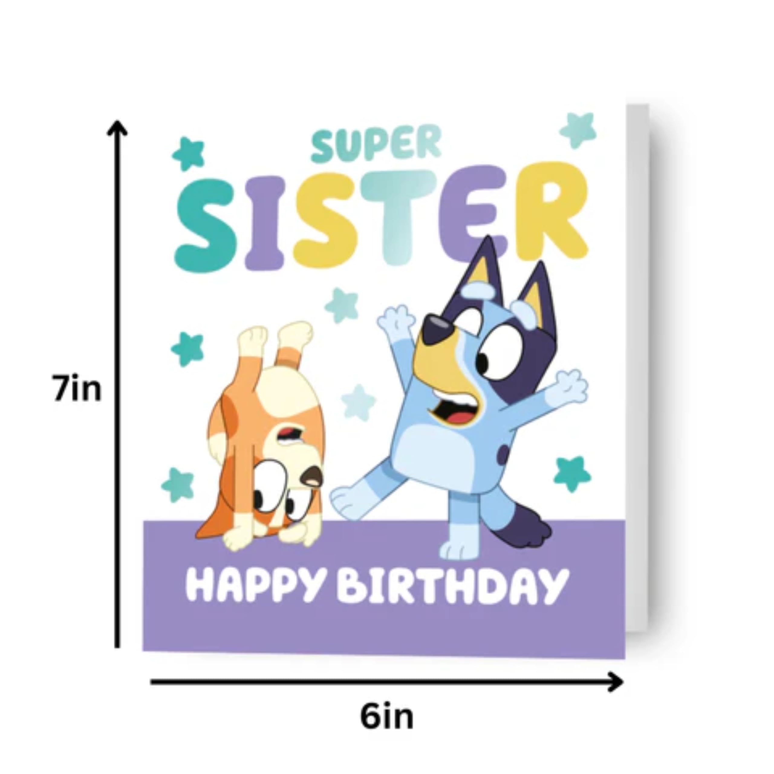 Danilo Promotions LTD Bluey Sister Birthday Card | 7 x 6 Inch | Multi Color