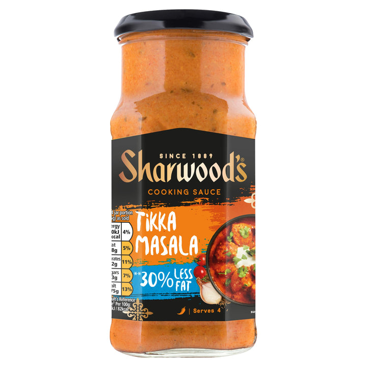 Sharwood's Indian Tikka Masala Sauce – 30% Less Fat, Tomato, Yogurt & Cream