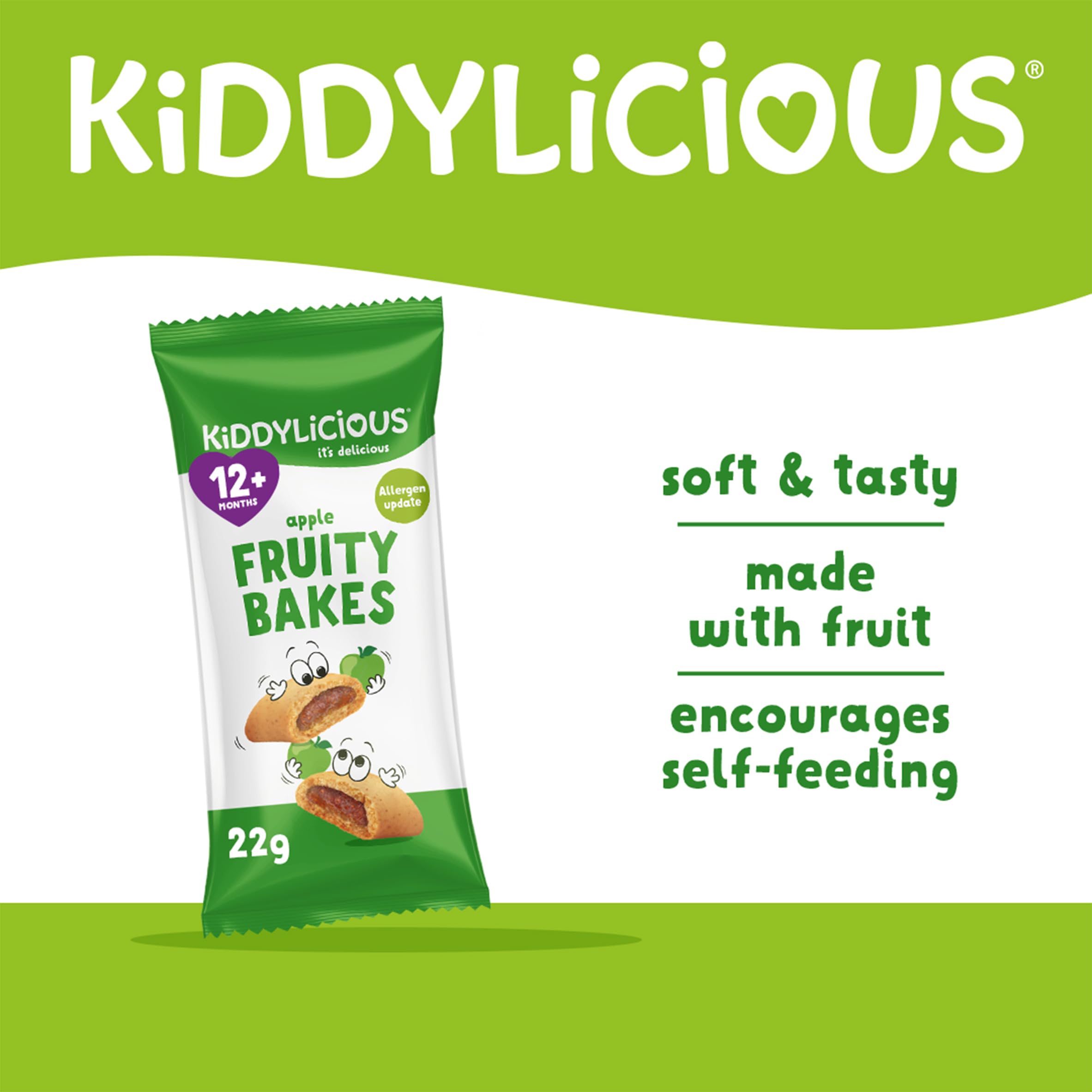 Kiddylicious Apple Fruity Bakes - Soft Baked Wholewheat Bars with Real Fruit Filling | 6 Count 2