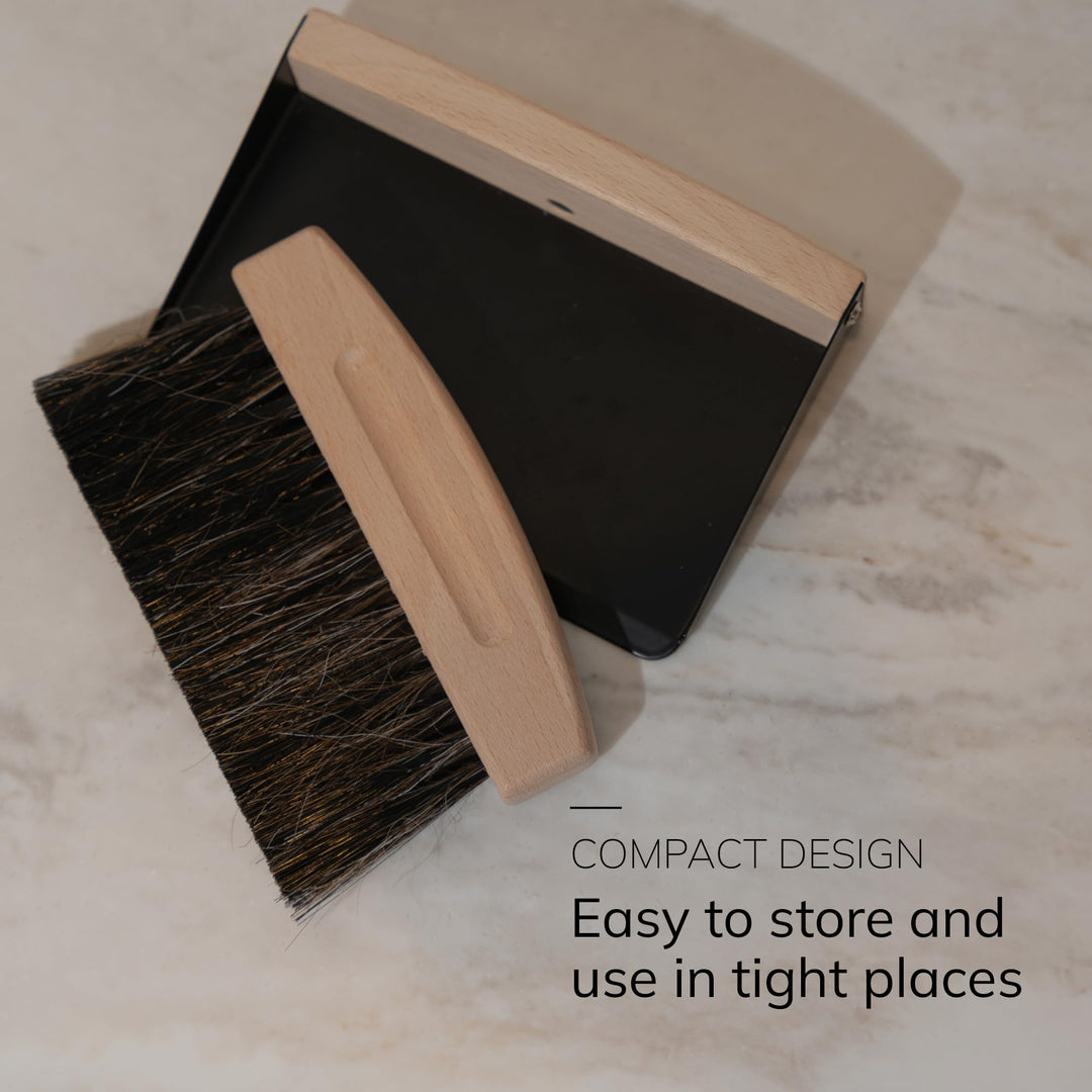 ENA Living Mini Dustpan and Brush Set - Small Cleaning Brush Set for Home, Kitchen, Fireplace