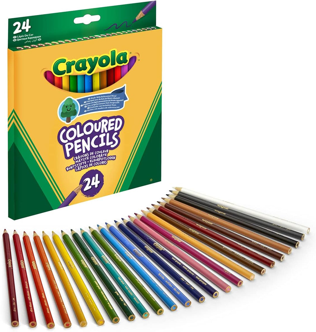 Crayola 24 Coloured Pencils - Pre-Sharpened Art Supplies for Kids