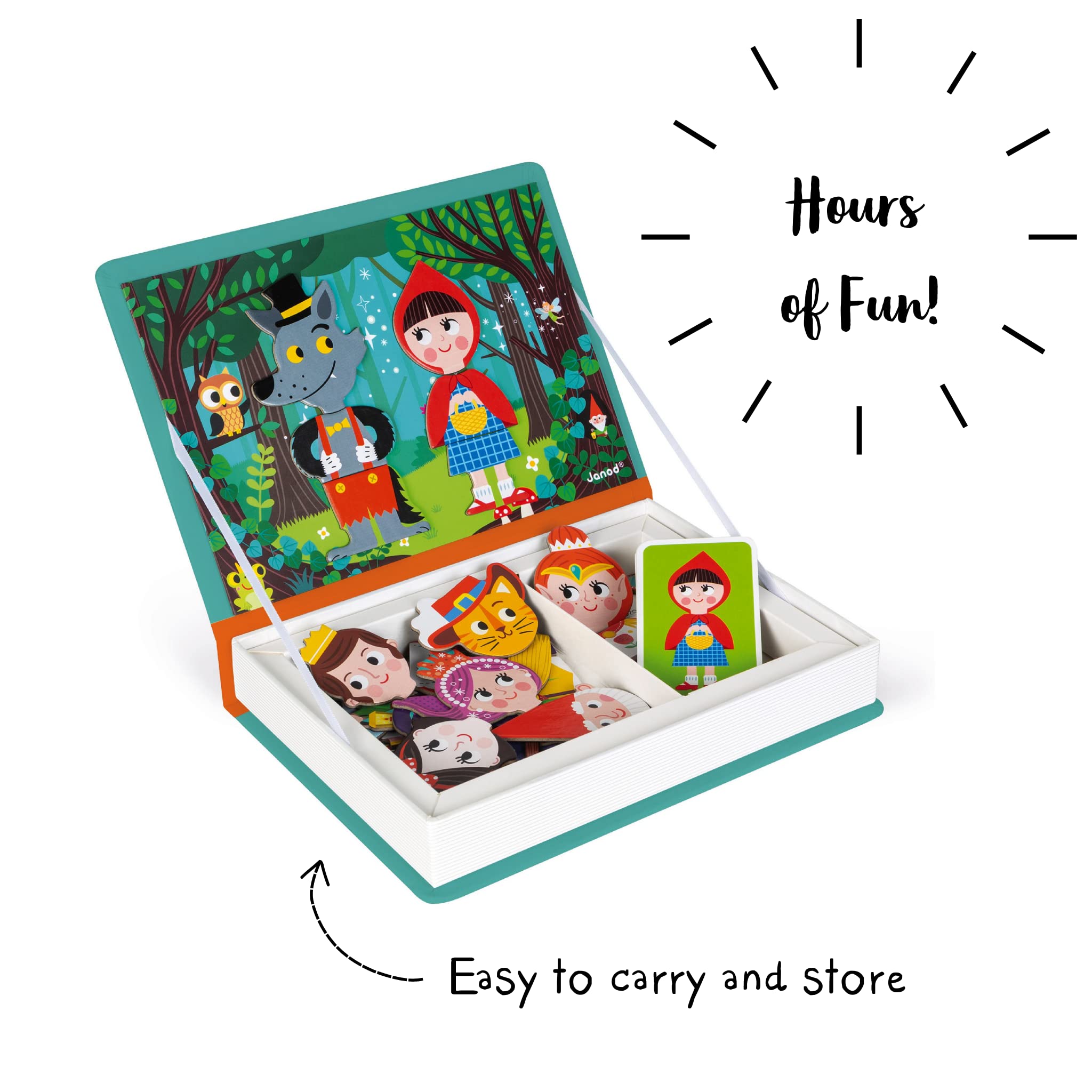 Janod Magneti'Book Story Book - 40-Piece Magnetic Educational Set | Ages 3+ 5